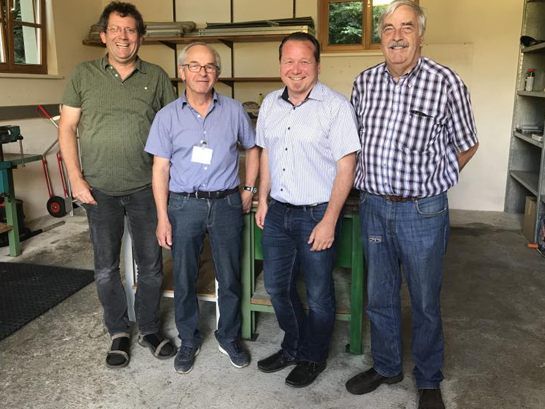 v.l. Manfred Berle, Norbert Burtscher, BM Harald Witwer, Othmar Stuchly