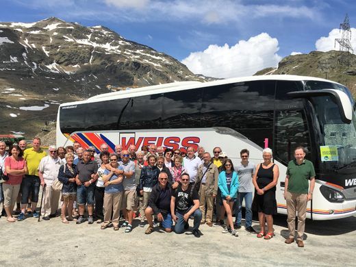 Reisegruppe am Bernina-Pass