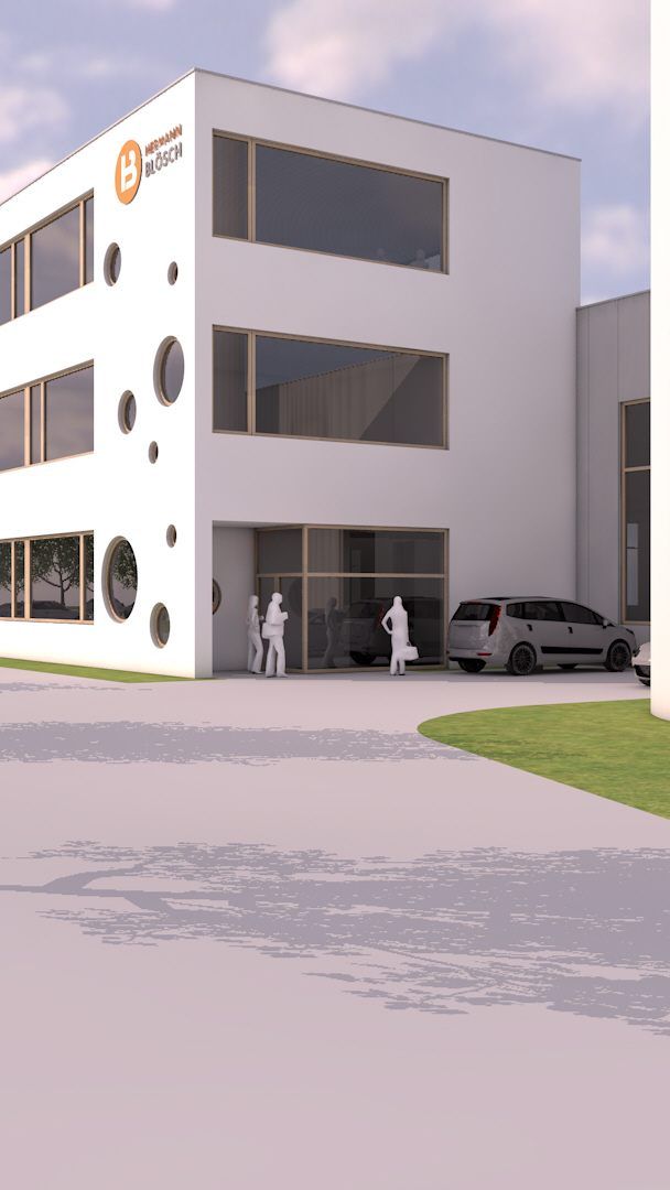 Die i+R Industrie- & Gewerbebau errichtet das moderne Betriebsgebäude in energieeffizienter Bauweise in etwa einem Dreivierteljahr