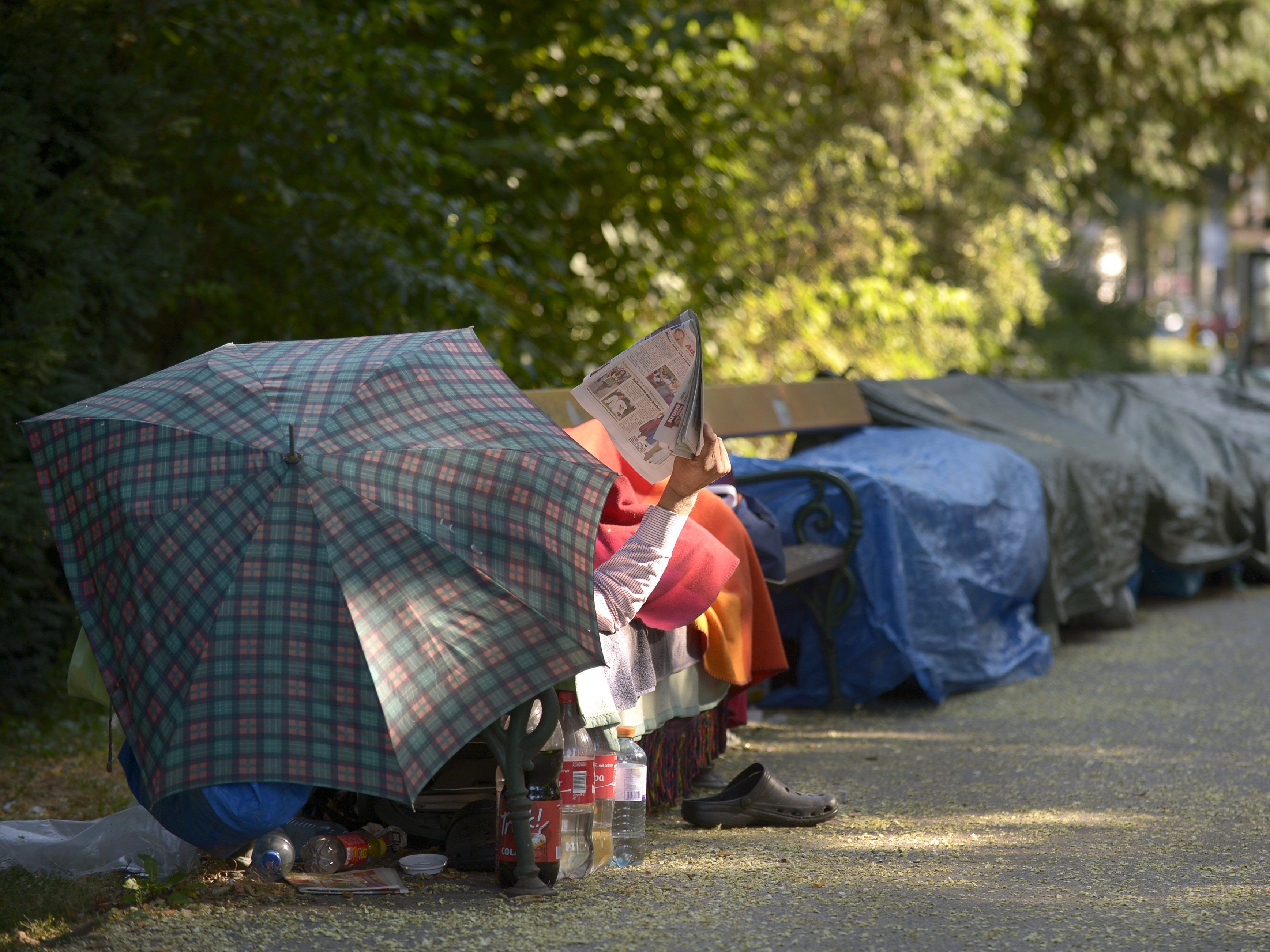 Die Hitzewelle stellt für Obdachlose in Wien eine zusätzliche Strapaze dar. Die Hitzewelle stellt für Obdachlose in Wien eine zusätzliche Strapaze dar.