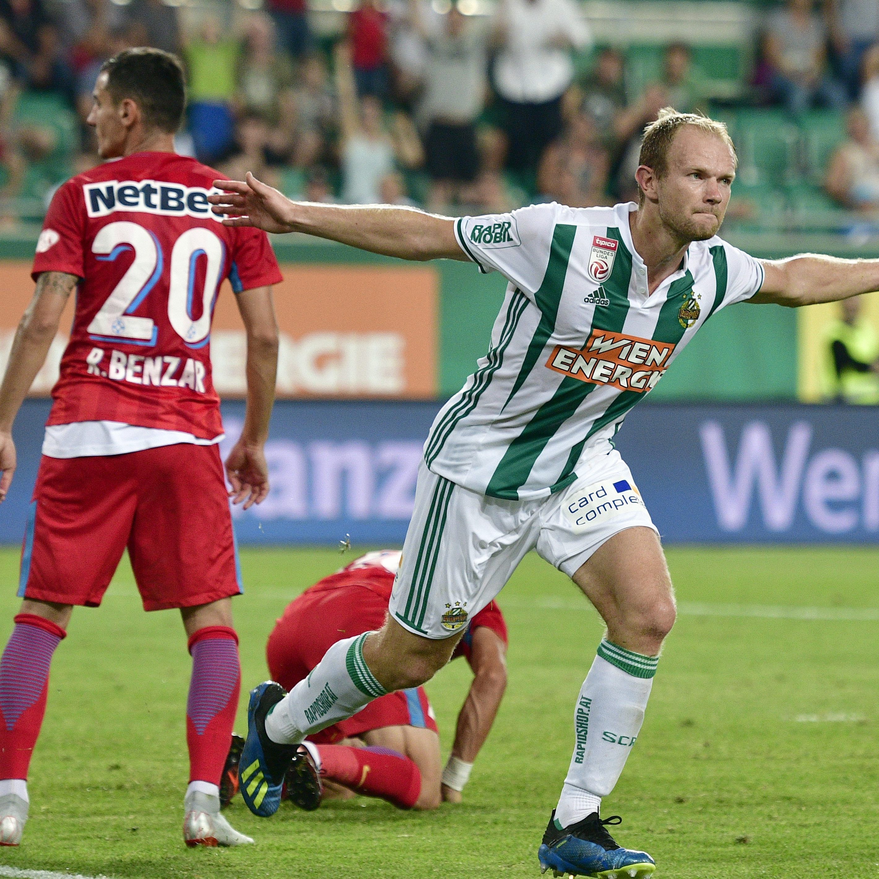 Rapid Wien gewinnt das EL-Play-Off-Heimspiel mit 3:1.