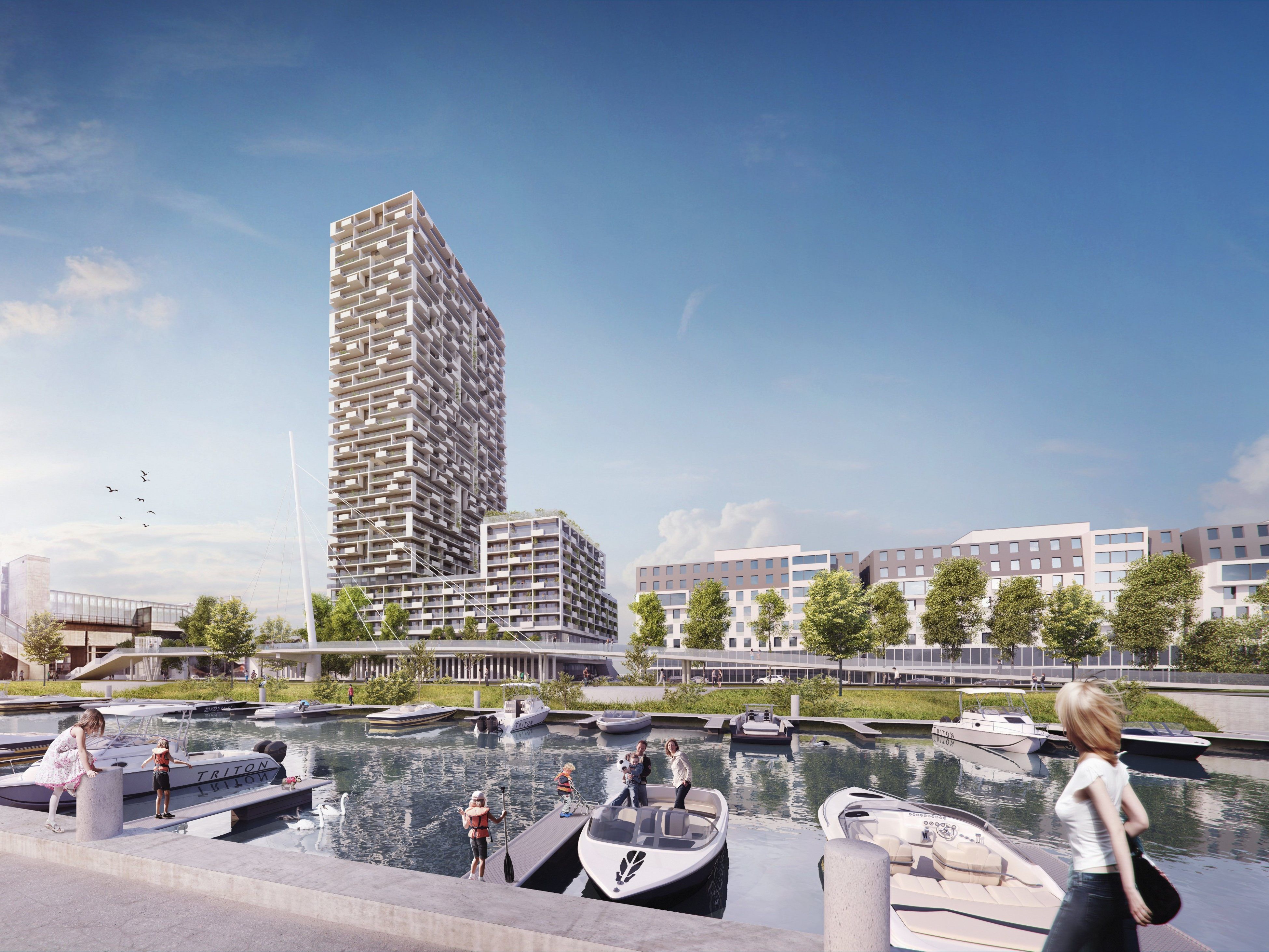 Die Bauarbeiten für den Marina Tower am Wiener Handelskai haben begonnen.