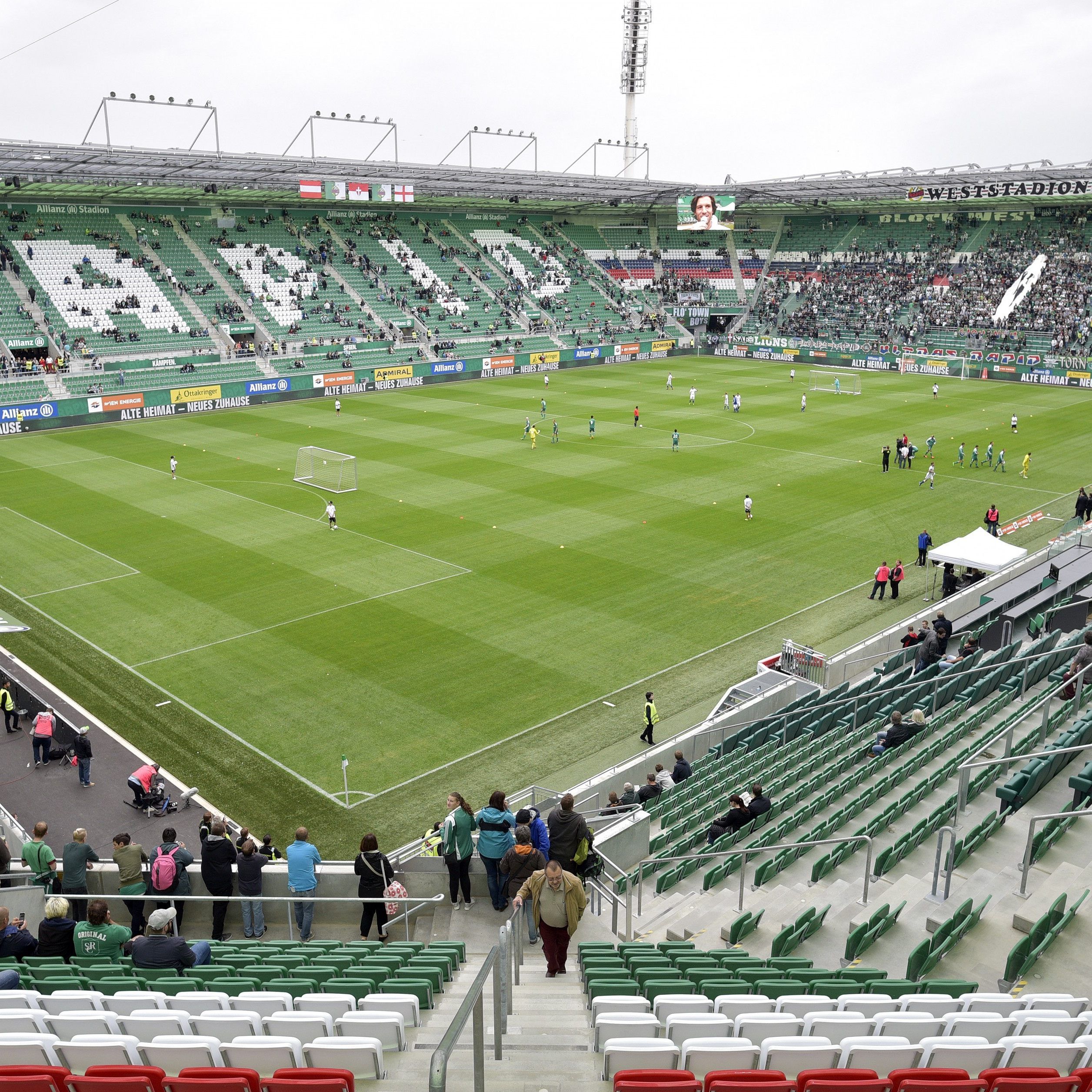 Am Freitag und Samstag wurde ein neuer Rasen im Allianz Stadion verlegt.