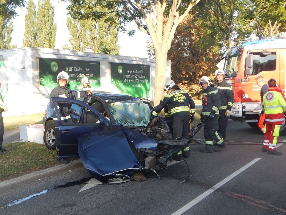 Der Aufprall war so stark, dass es den Motor aus dem Wagen riss. Der Aufprall war so stark, dass es den Motor aus dem Wagen riss.