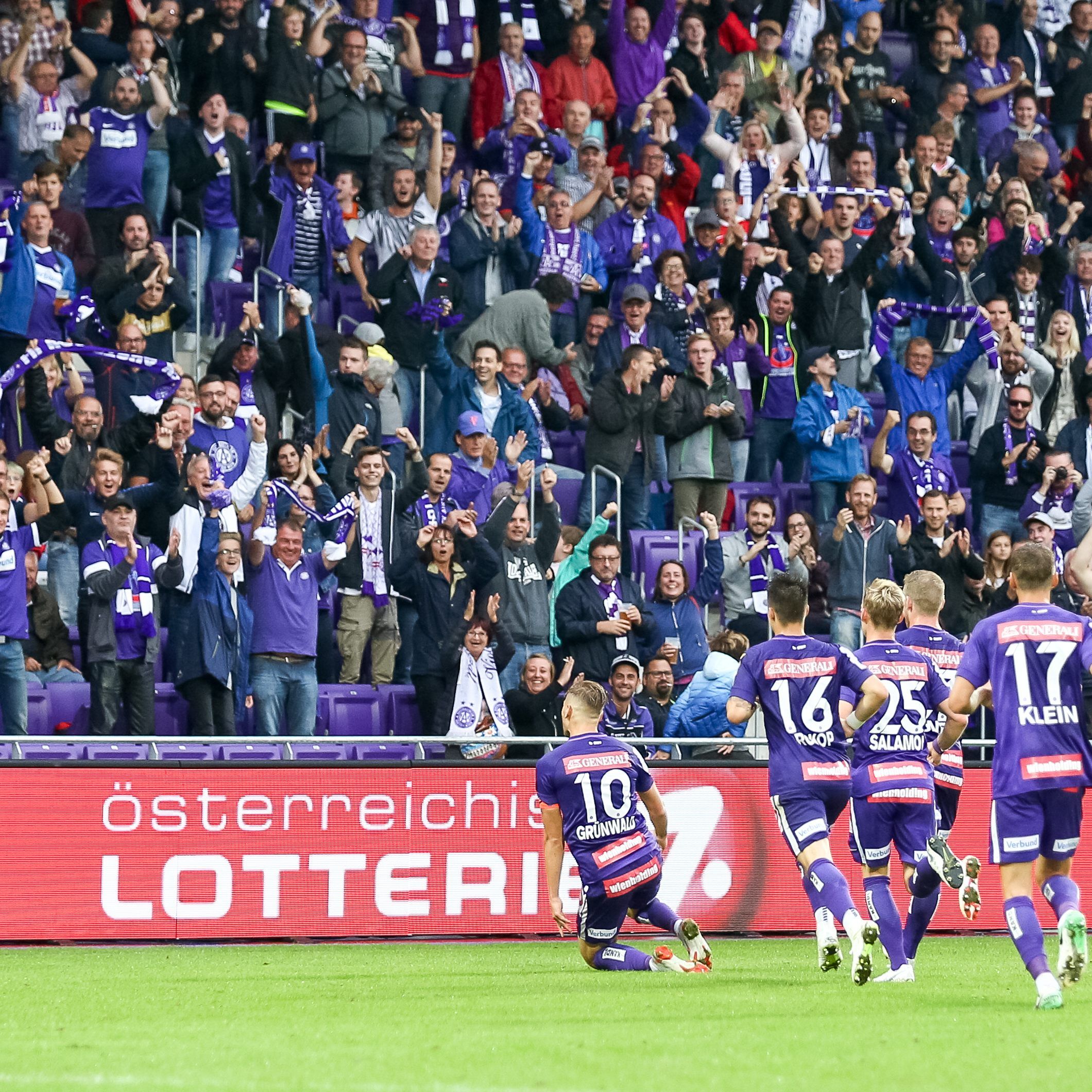 Der Austria gelang im Heimspiel ein 2:1-Zittersieg gegen Mattersburg.