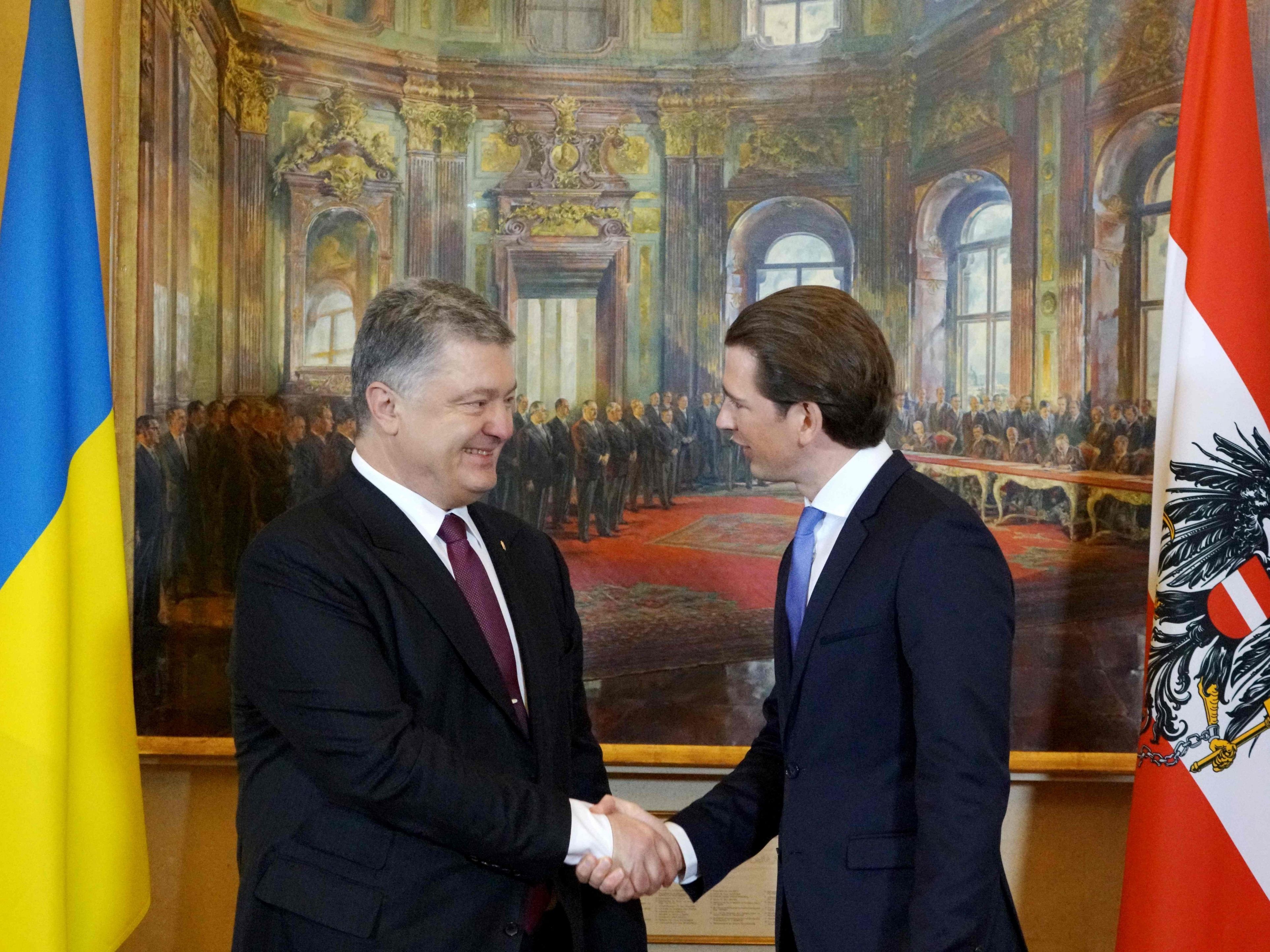 Kurz trifft am Dienstag den ukrainischen Präsidenten Petro Poroschenko.