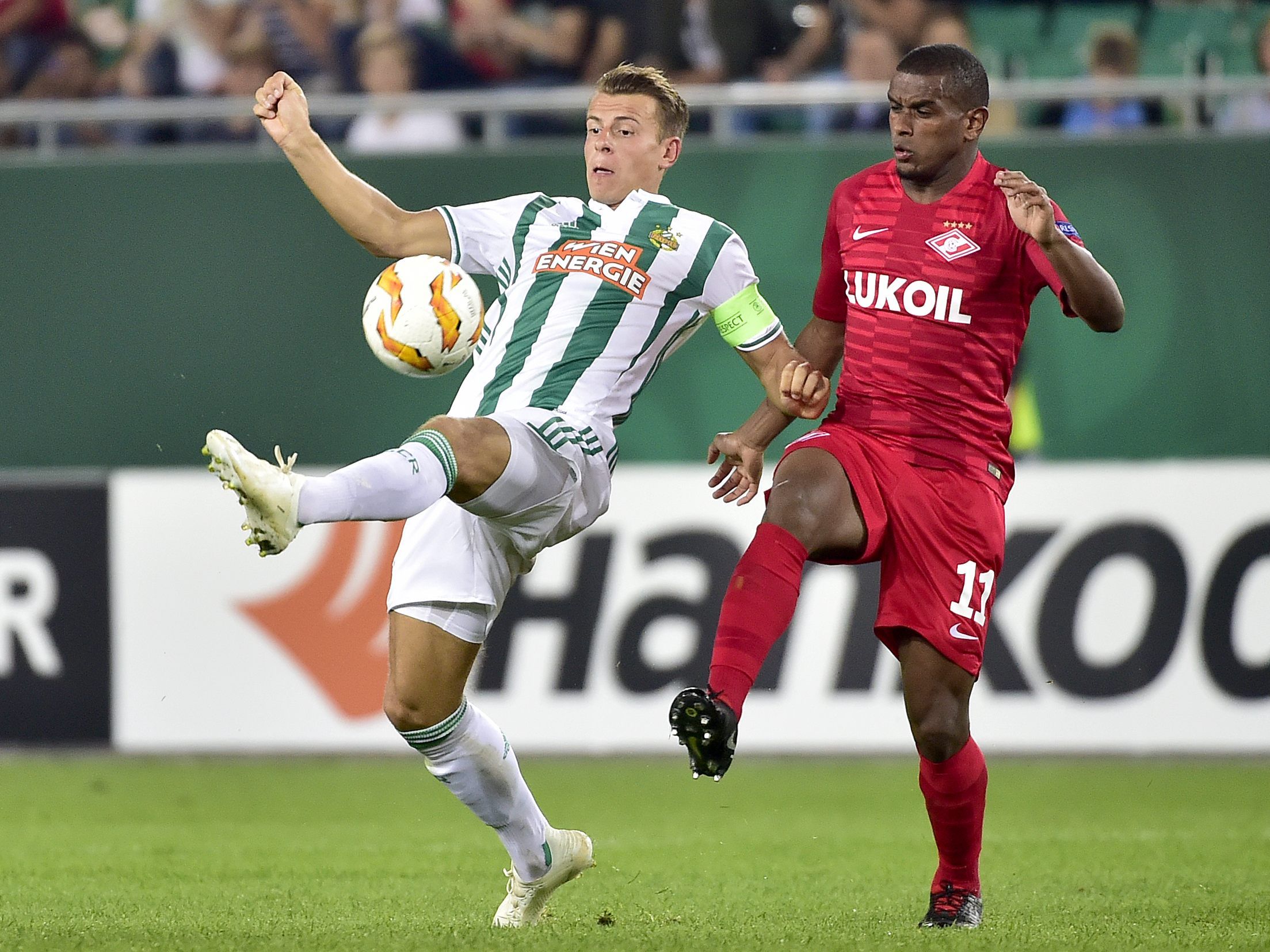 Beim Spiel zwischen SK Rapid Wien gegen FC Spartak Moskau kam es zu keinen polizeilichen Zwischenfällen. Beim Spiel zwischen SK Rapid Wien gegen FC Spartak Moskau kam es zu keinen polizeilichen Zwischenfällen.