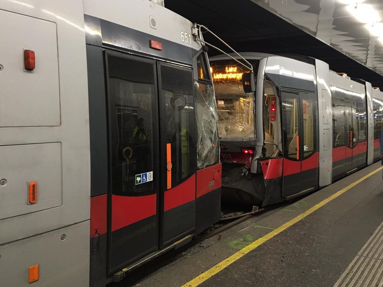 Der Bim-Unfall ereignete sich in der tiefgeschoßigen Station Kliebergasse. Der Bim-Unfall ereignete sich in der tiefgeschoßigen Station Kliebergasse.