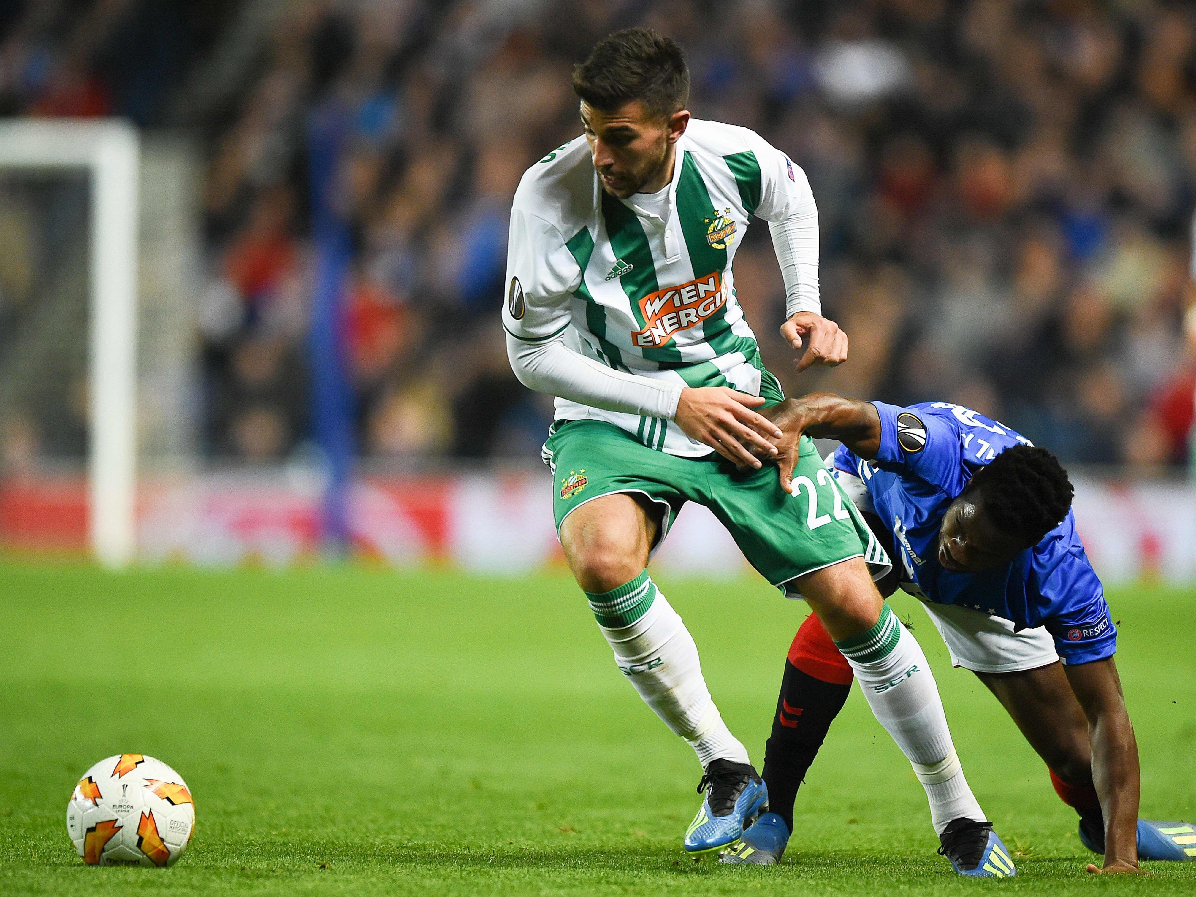 Rapid verliert iin der Europa League mit 1:3 gegen Glasgow Rangers.
