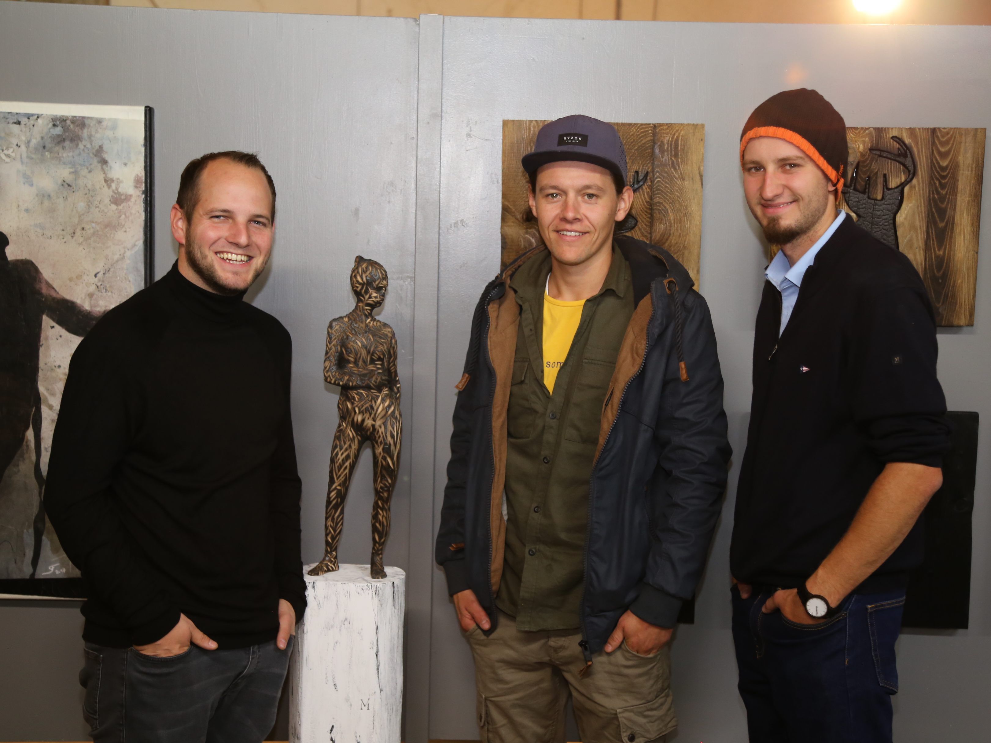 Die drei Künstler Stefan Finzgar, Victor Mangeng und Clemens Walser. Die drei Künstler Stefan Finzgar, Victor Mangeng und Clemens Walser.