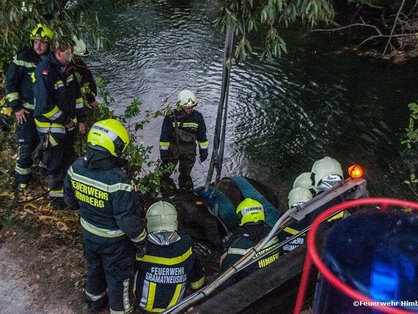 Das Pferd rutschte am Sonntagnachmittag in den Fluss und musste geborgen werden.