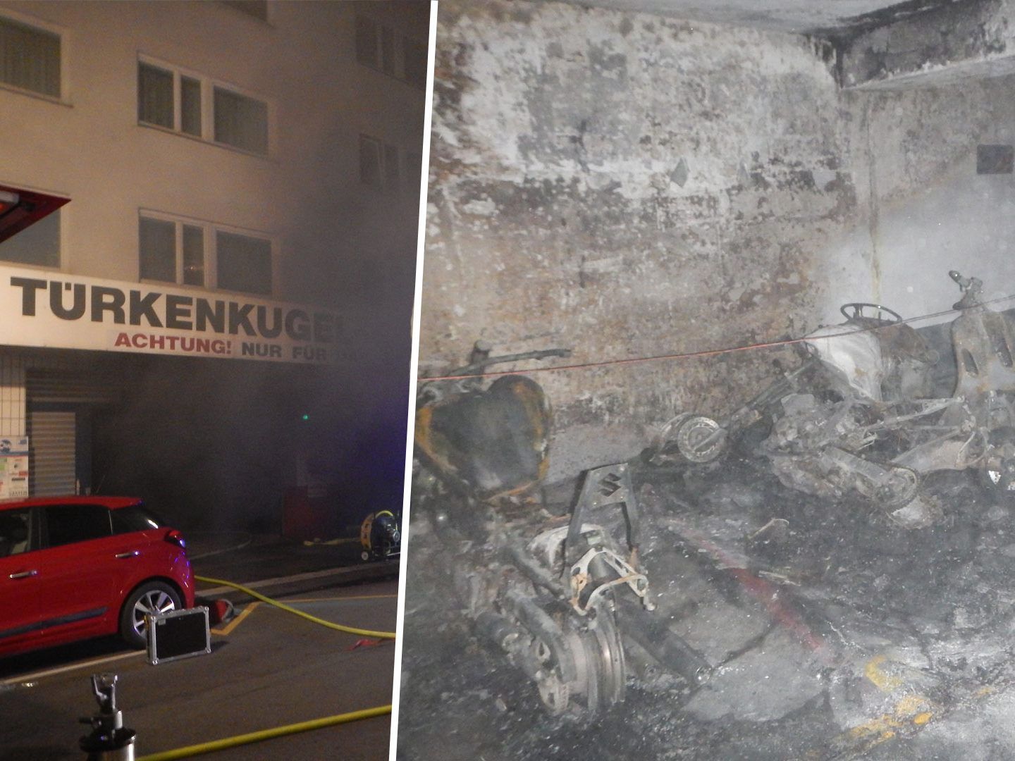 In Wien-Mariahilf standen mehrere Fahrzeuge in Brand.