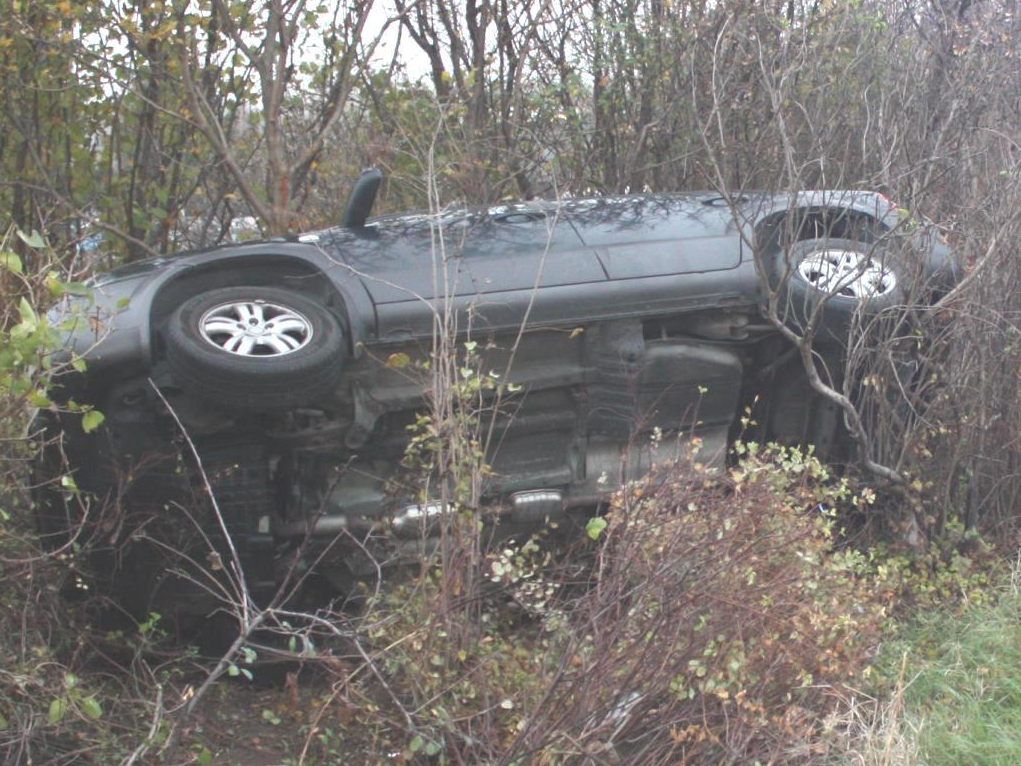 Das Fahrzeug landete auf der Böschung.