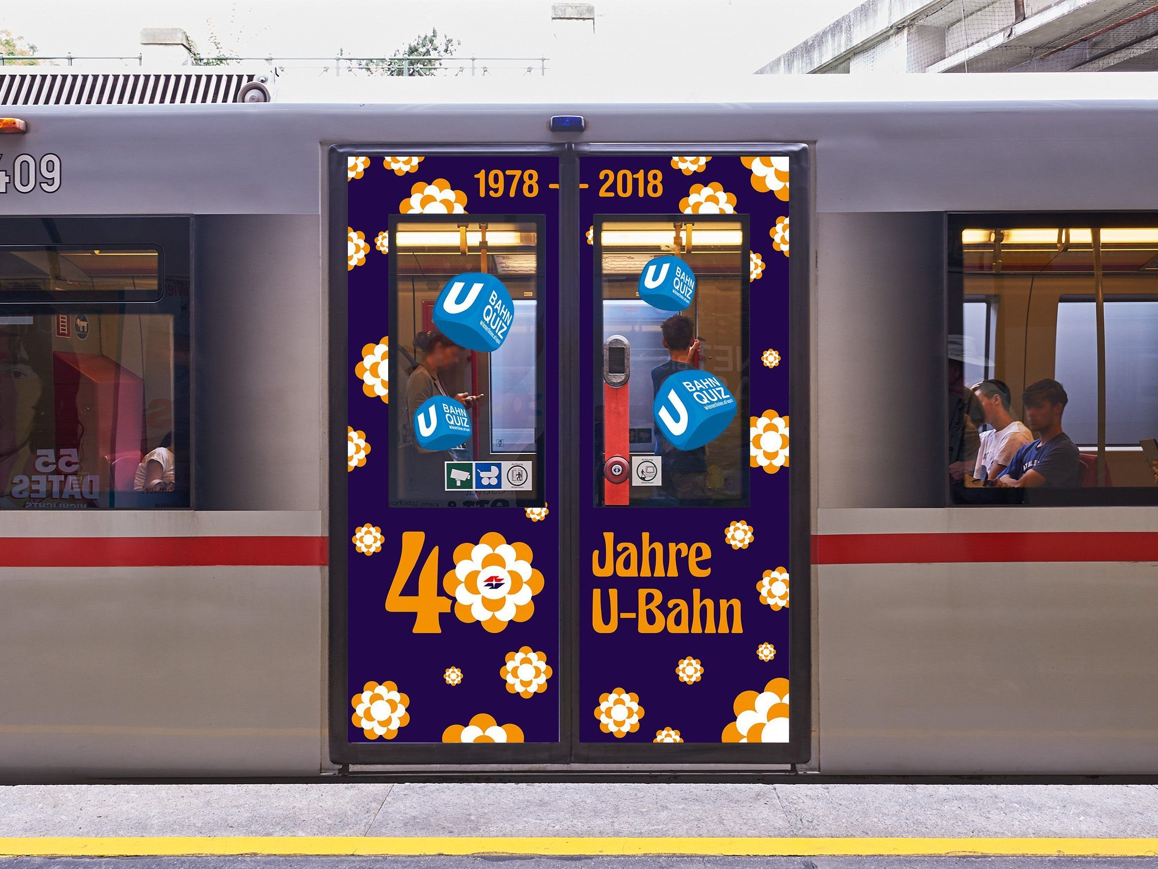 Die für das U-Bahn-Quiz gebrandete Garnitur.