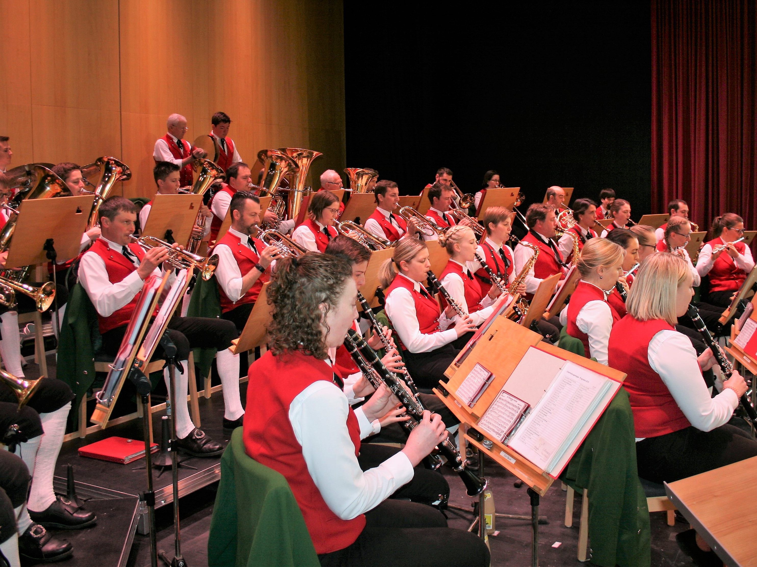 Musikantinnen und Musikanten des MV Bergesecho Langenegg haben sich intensiv auf das Konzert vorbereitet.   