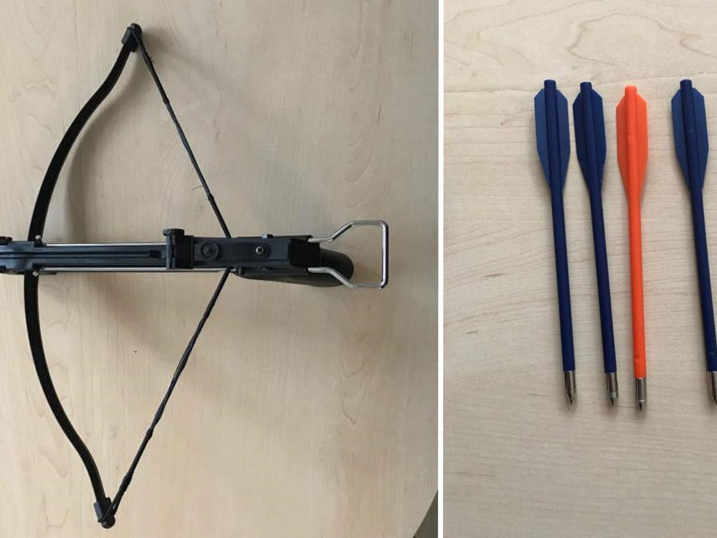 Mit dieser Armbrust wurden die Wiener Polizisten bedroht.