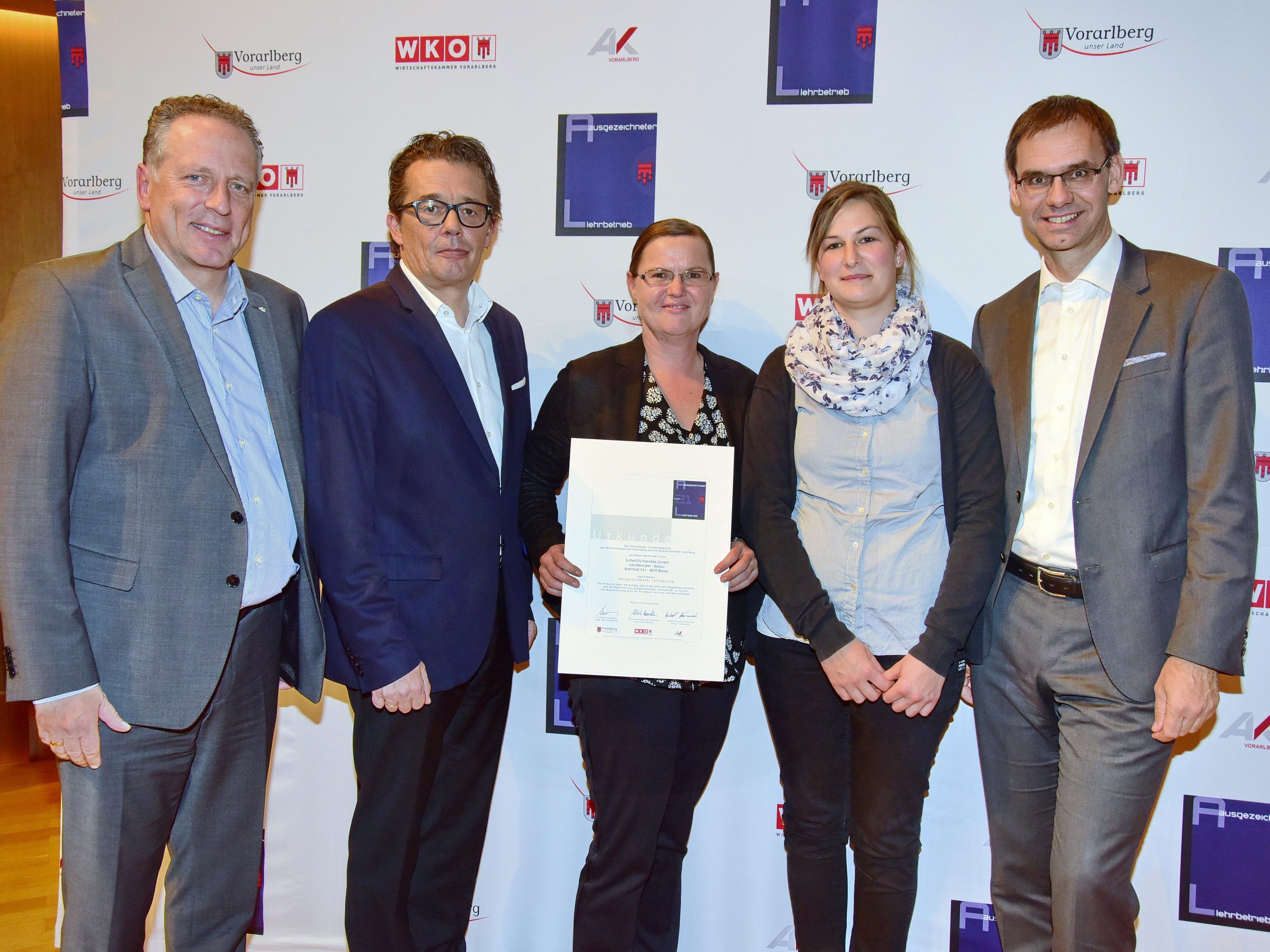 Hubert Hämmerle, Hans Peter Metzler, Daniela Schwärzler und Cornelia Zündel (Ländlemarkt Bezau), Markus Wallner