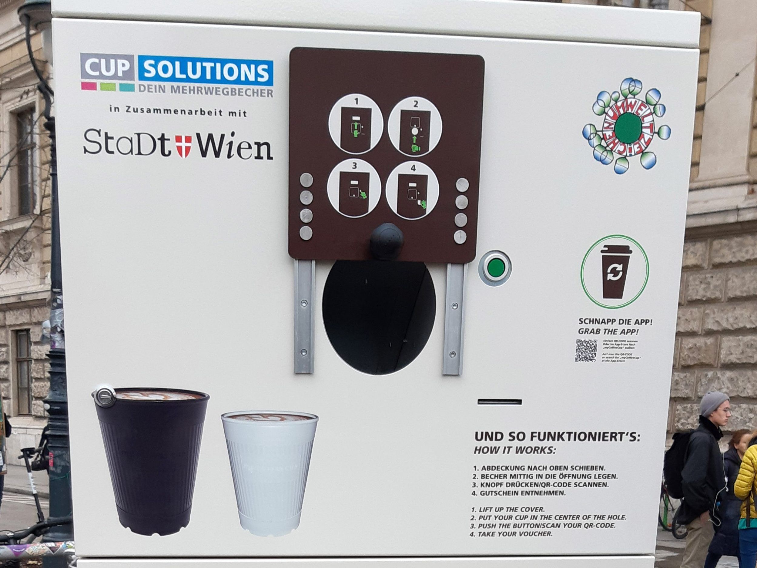 Die Stadt Wien will ein neues Kaffee-Mehrwegbecher-System etablieren