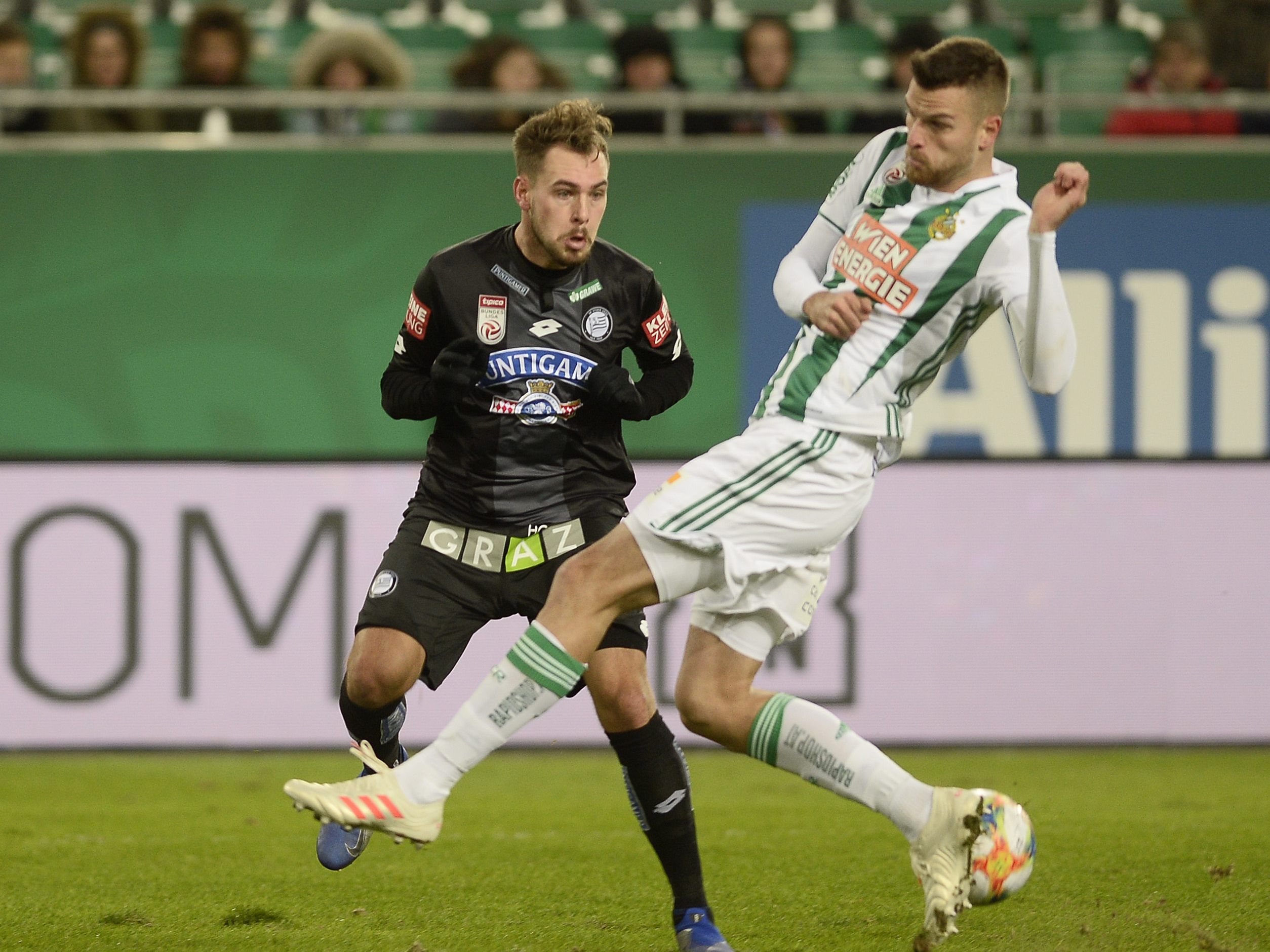 Rapid Wien und Sturm Graz beenden das Spiel am heutigen Sonntag mit einem 0:0.