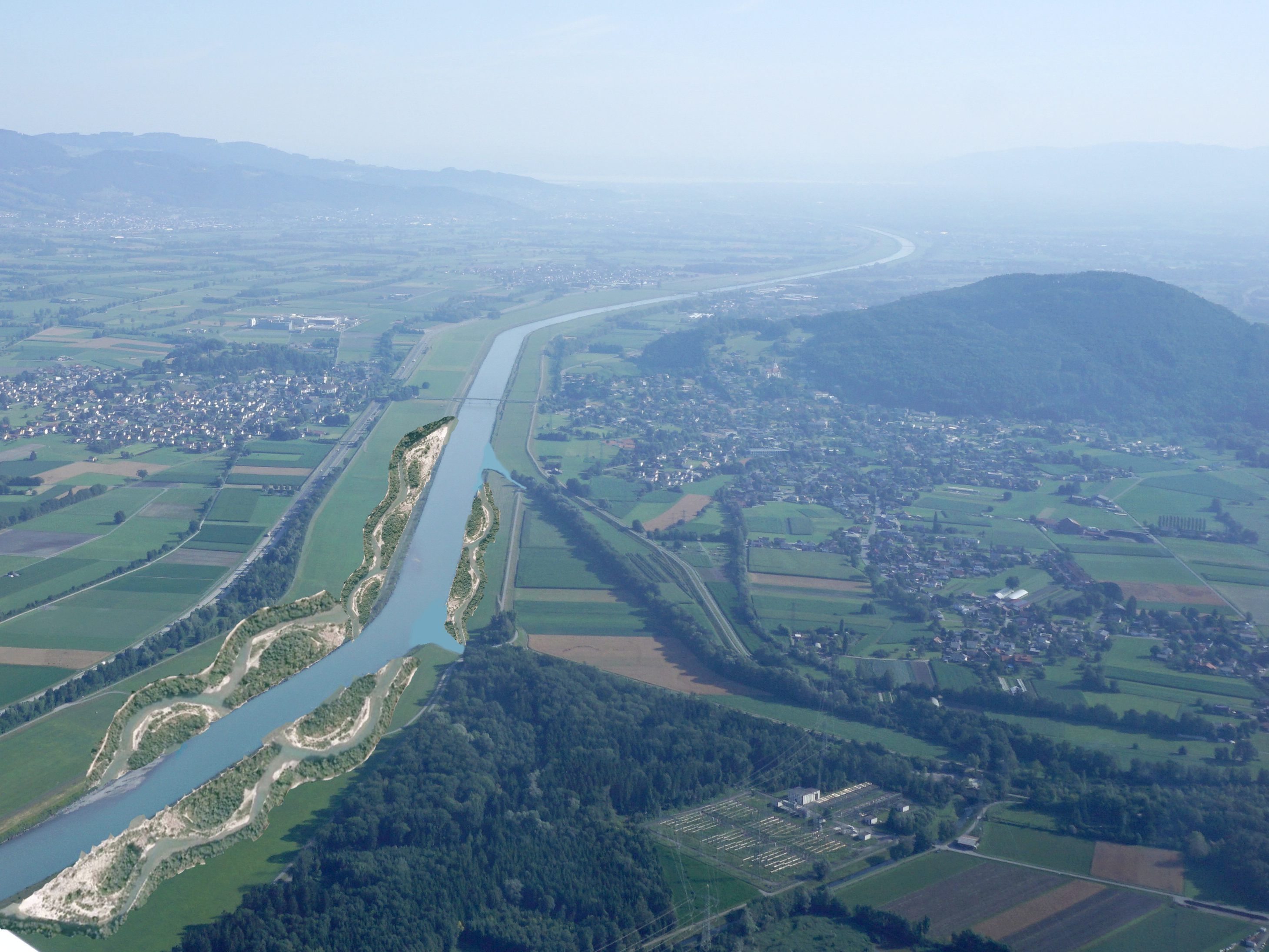 Rhein mit Frutzmündung