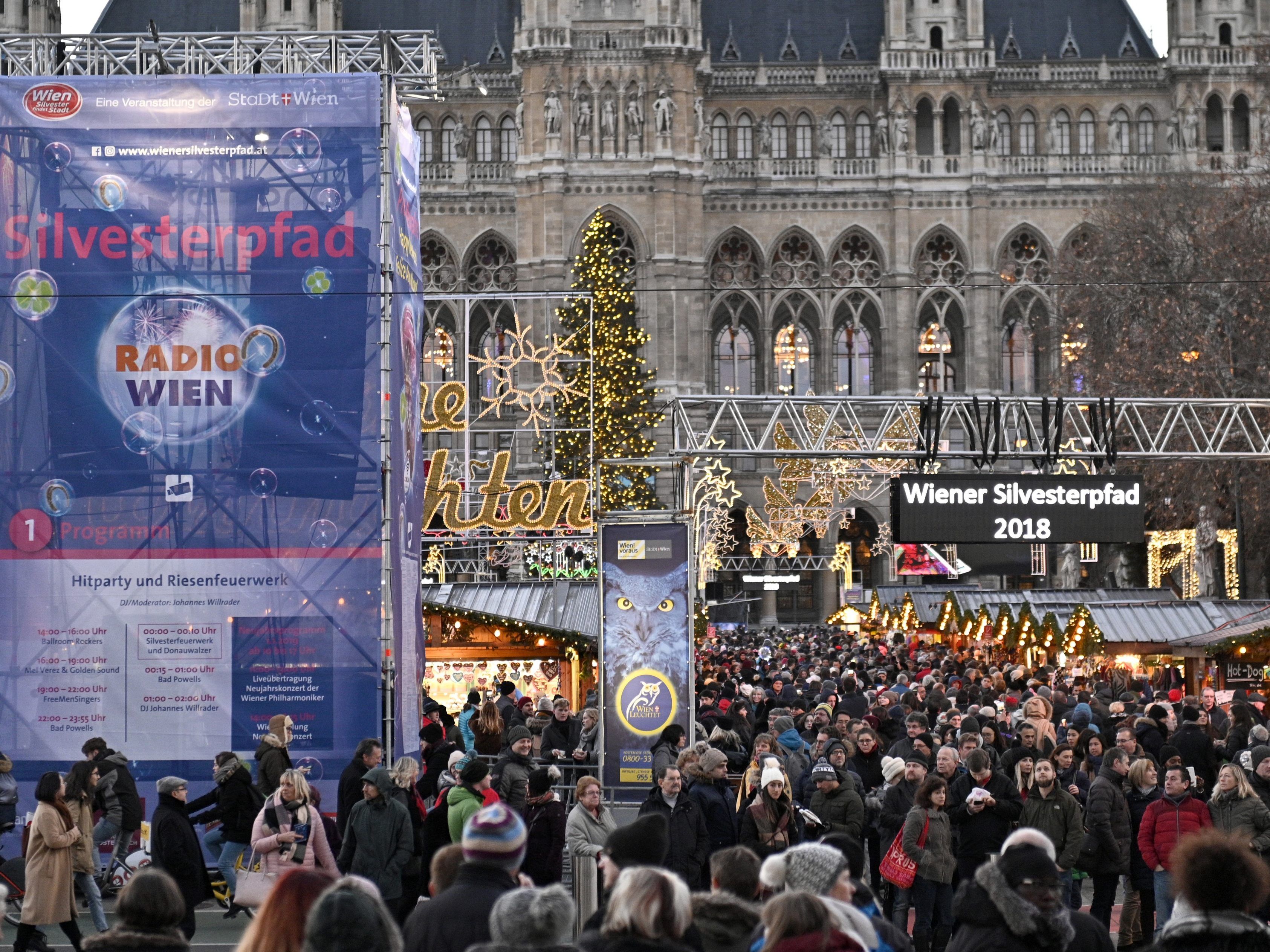 Schon am Nachmittag war der Wiener Silvesterpfad gut gefüllt.