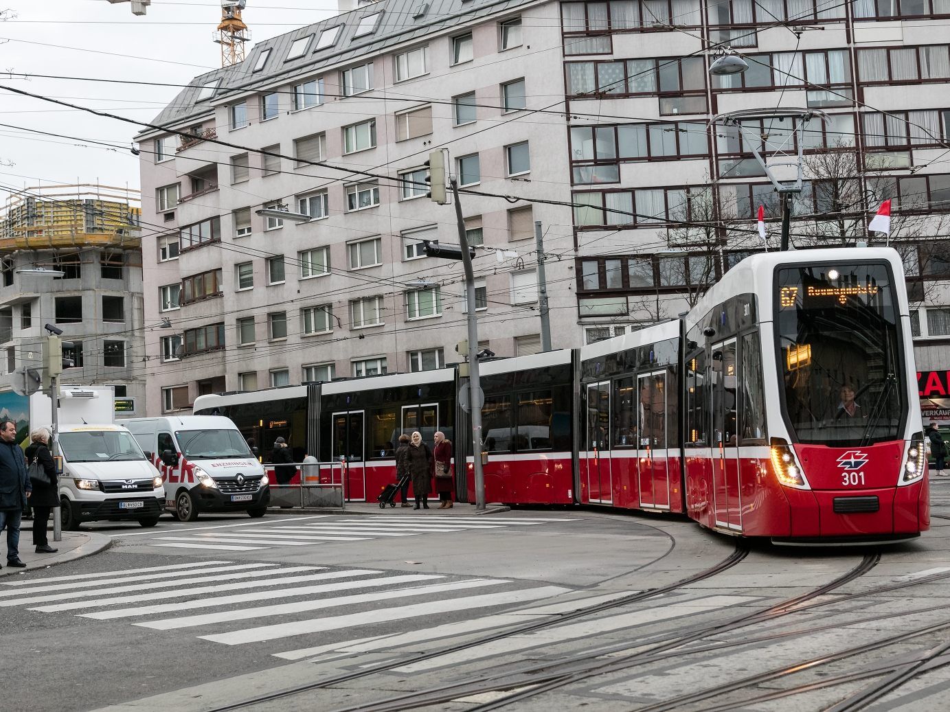 Mehrere Bim-Linien sind von der Störung betroffen. Mehrere Bim-Linien sind von der Störung betroffen.