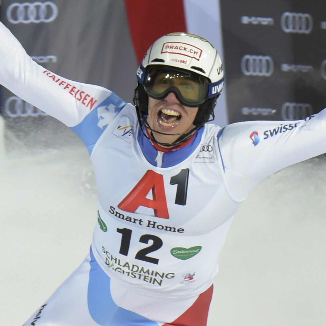 Der Schweizer Ramon Zenhäusern wurde im Night Race von Schladming Vierter.