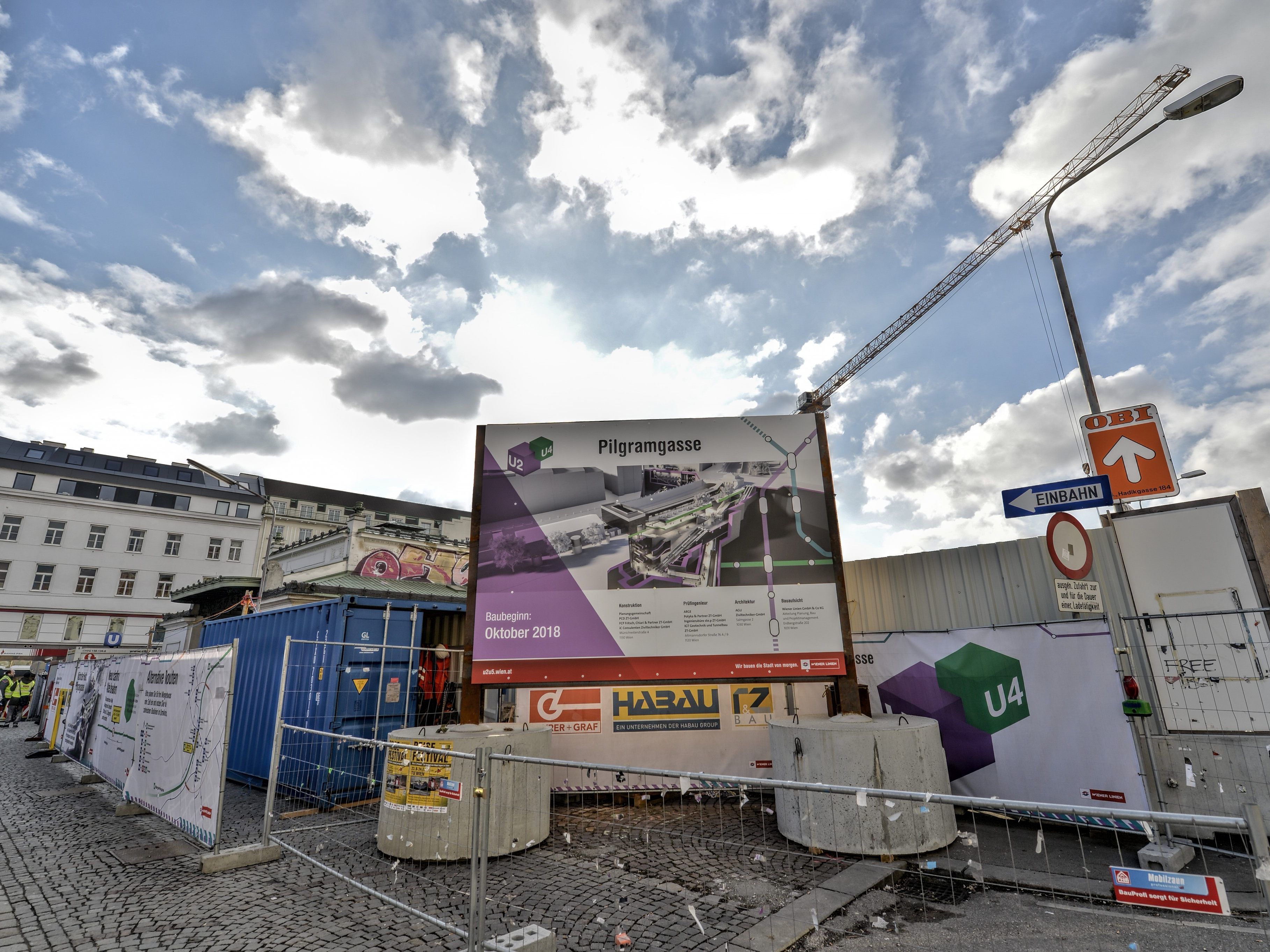 Die U4-Station Pilgramgasse wird noch bis Jänner 2020 gesperrt sein.