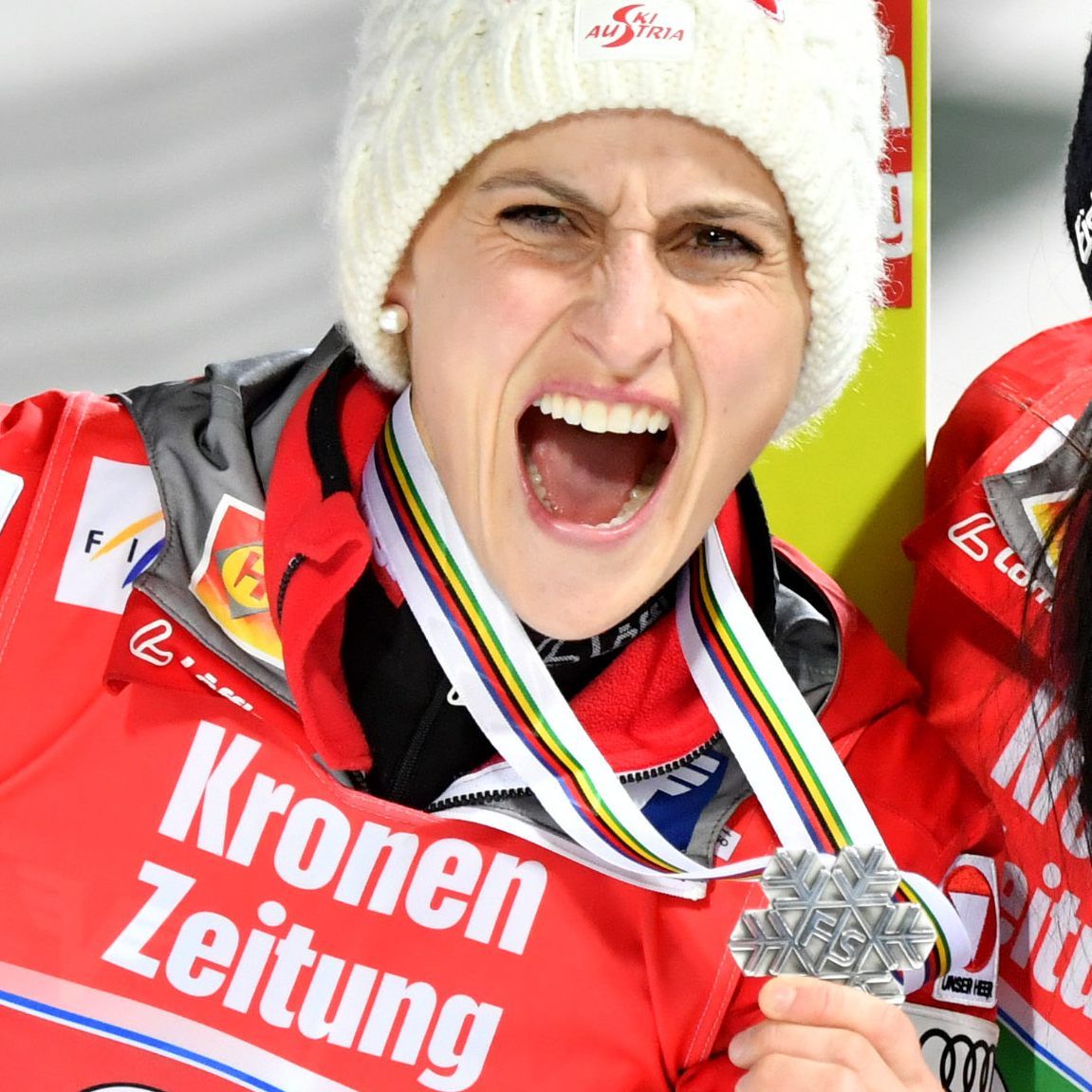 Eva Pinkelnig, Jacqueline Seifriedsberger, Daniela Iraschko-Stolz und Chiara Hölzl