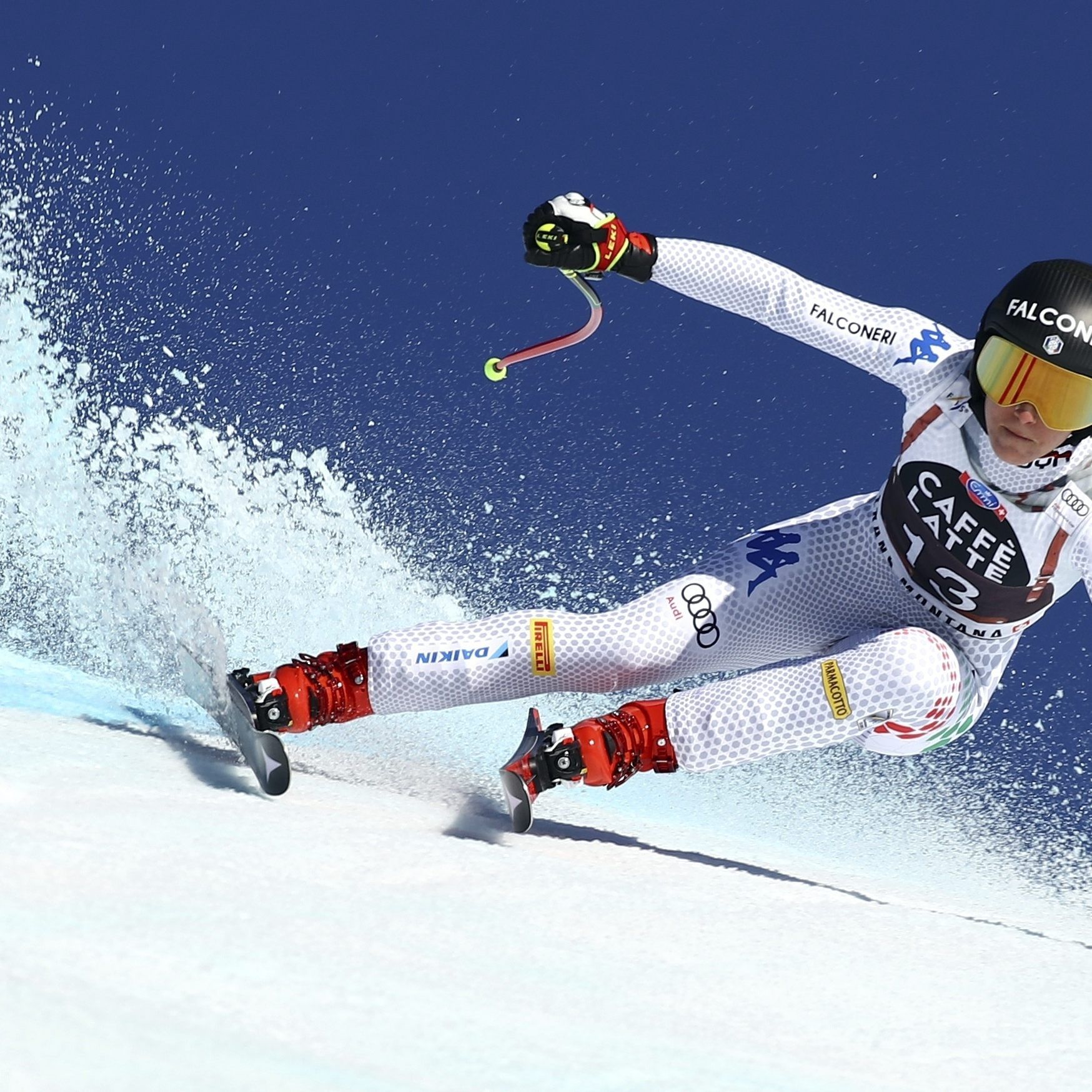 Goggia bei der Abfahrt am Samstag.