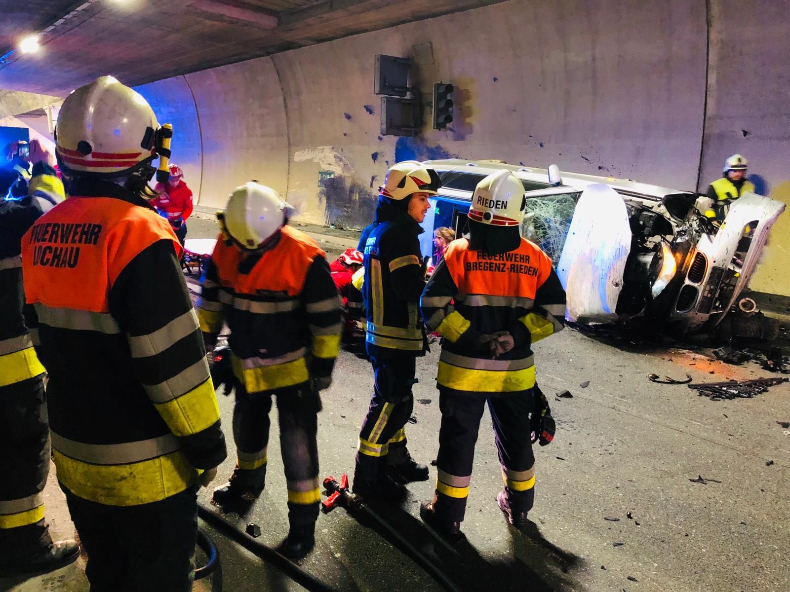 Schwerer Unfall im Pfändertunnel.