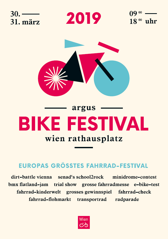 Das Argus Bike Festival findet vom 30. bis 31. März 2019 in Wien statt. Das Argus Bike Festival findet vom 30. bis 31. März 2019 in Wien statt.
