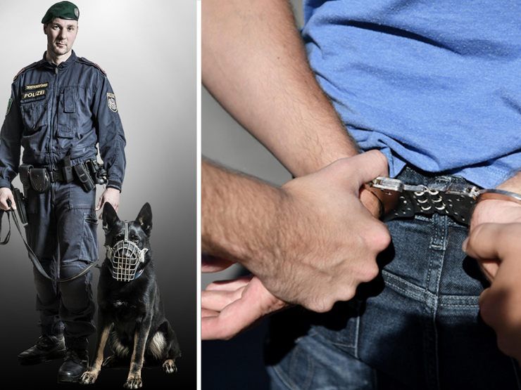 Die Polizei nahm den Suchtmittelhändler fest. Die Polizei nahm den Suchtmittelhändler fest.