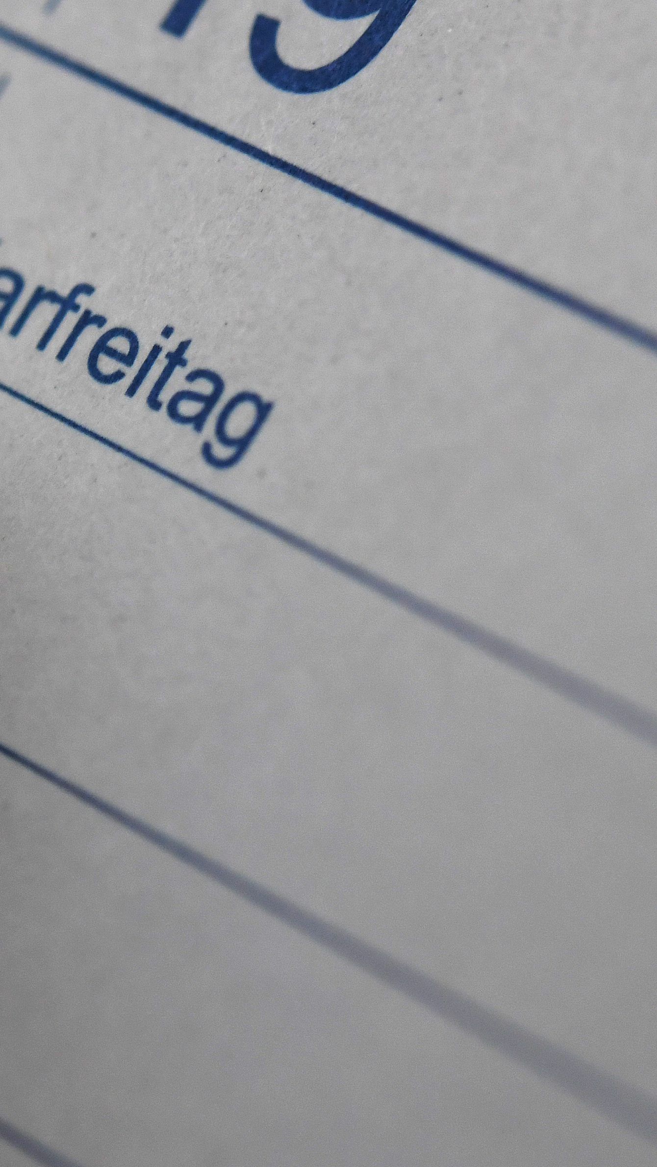 Wer Karfreitag frei haben will, muss Urlaub nehmen.