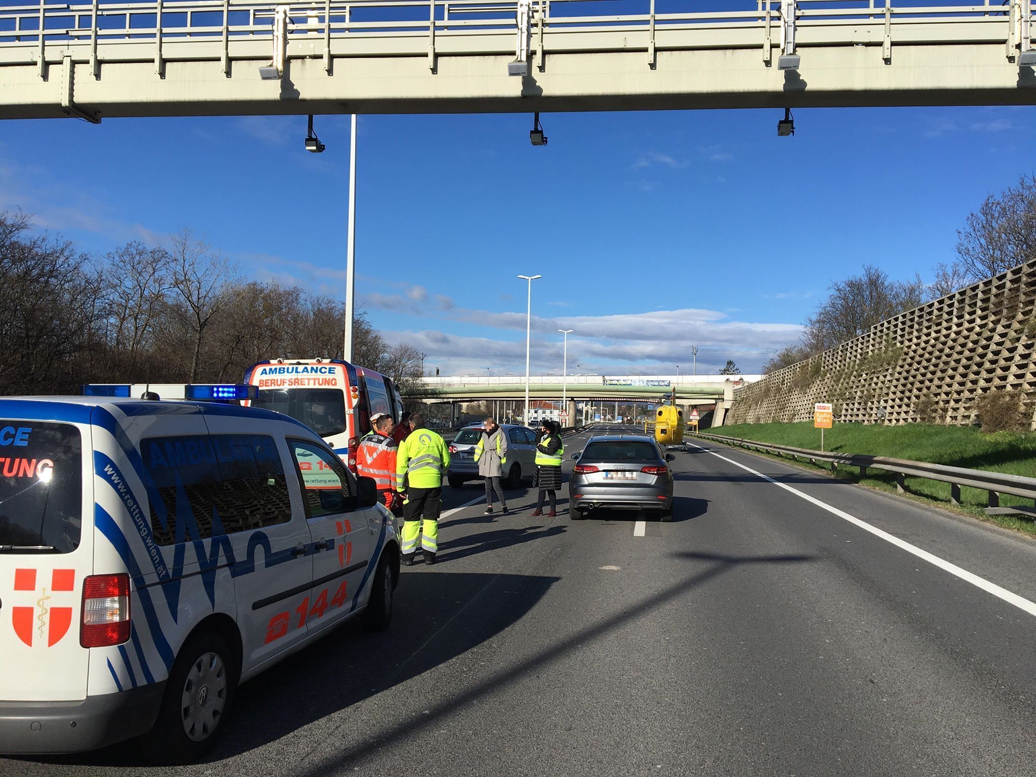 Aufgrund des Unfalls war die A2/Altmannsdorfer Ast teilweise gesperrt.