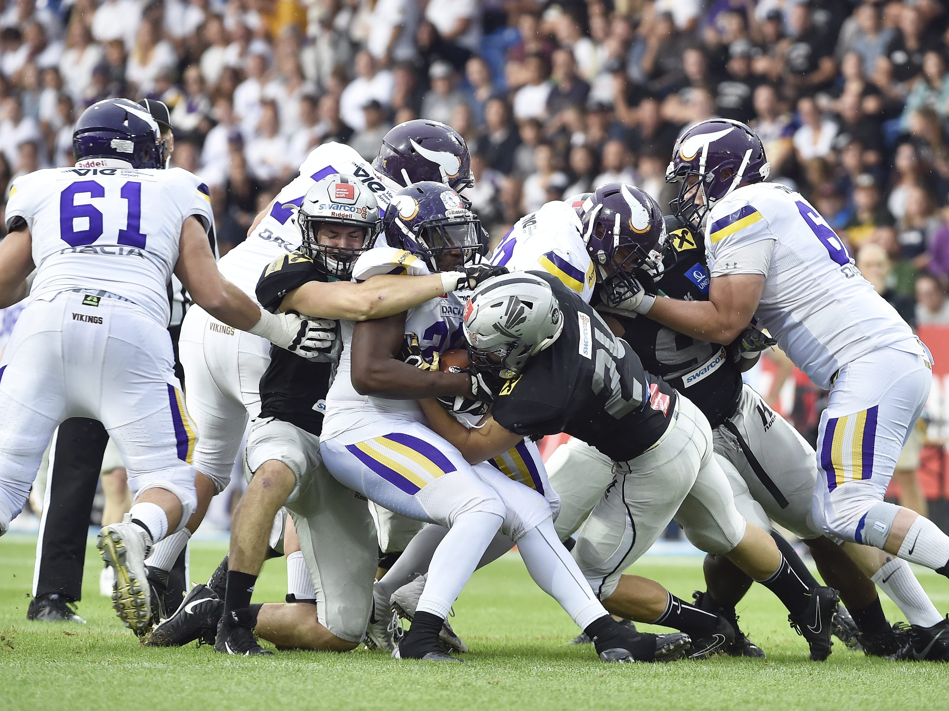 Meister Raiders gewann am Samstag gegen die Vikings.