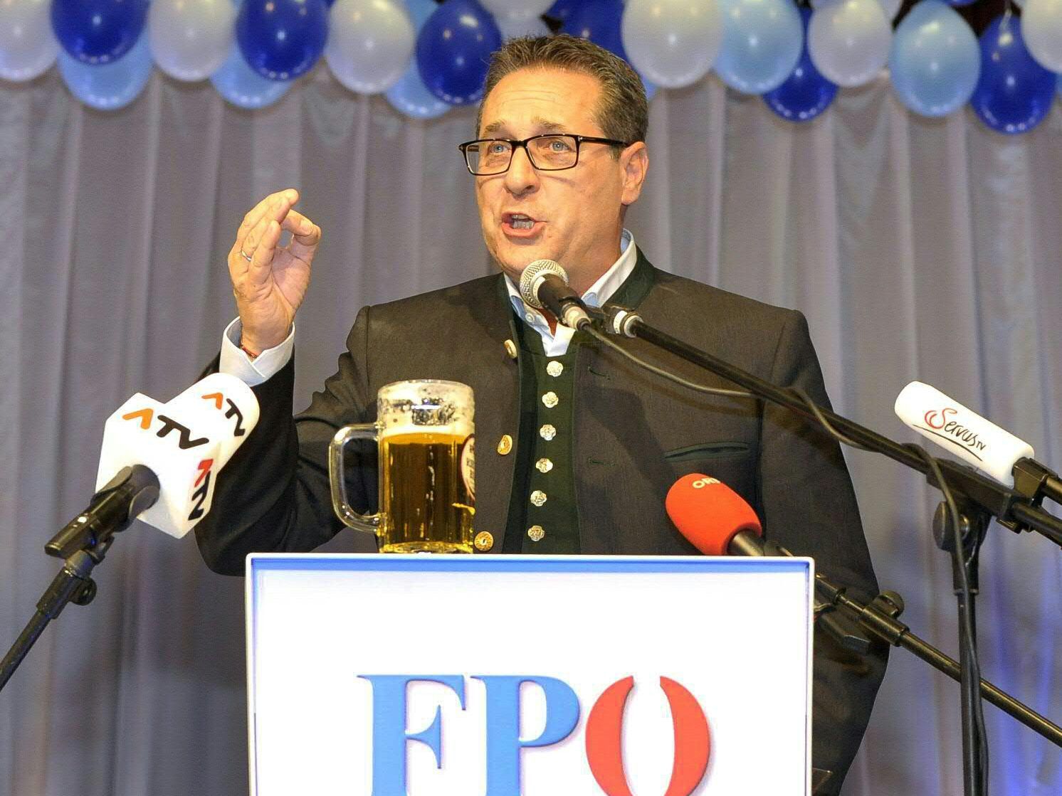 Strache beim politischen Aschermittwoch 2018.