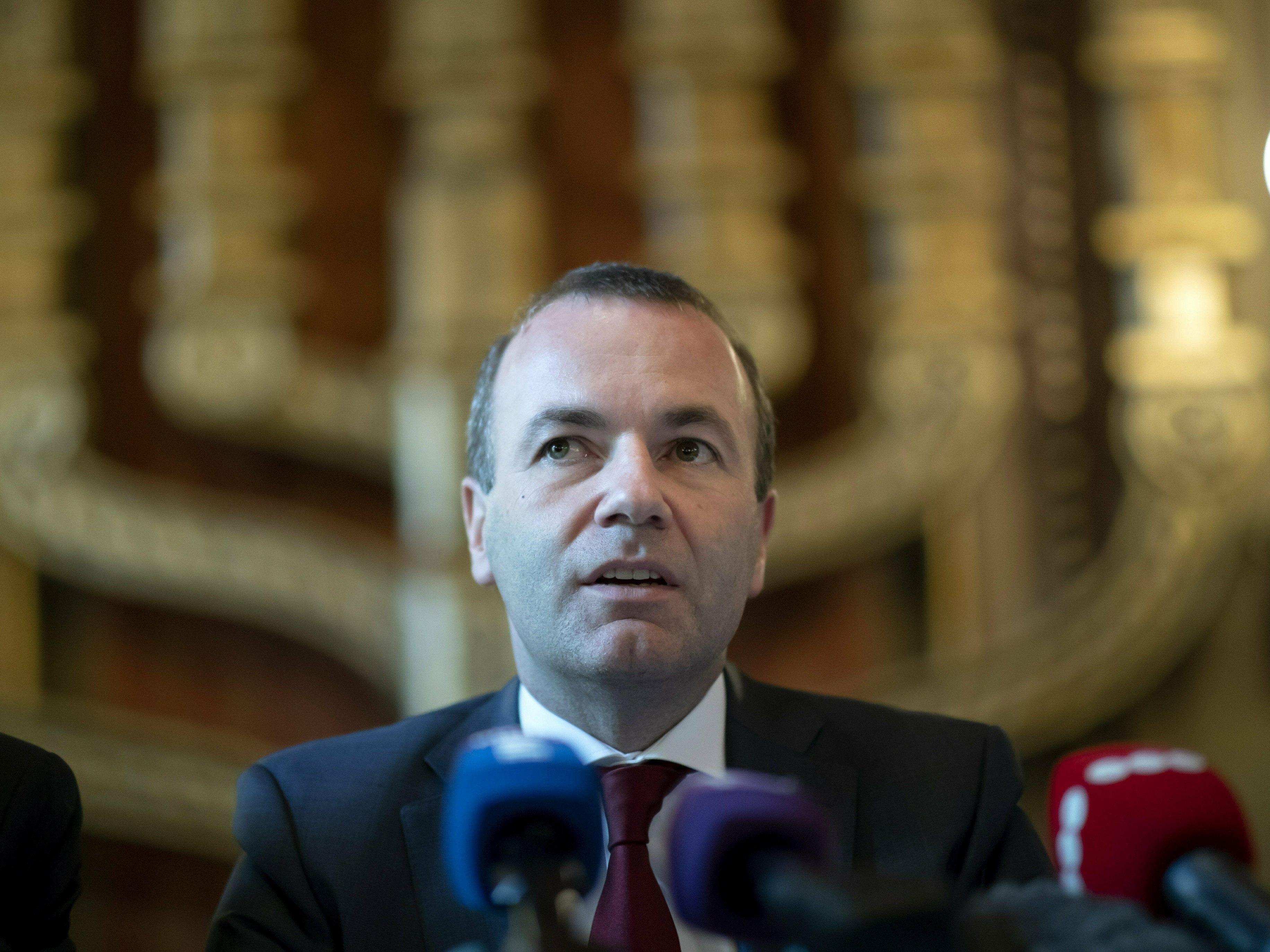 WEber will eine temporäre Suspendierung der ungarischen Regierungspartei Fidesz. WEber will eine temporäre Suspendierung der ungarischen Regierungspartei Fidesz.