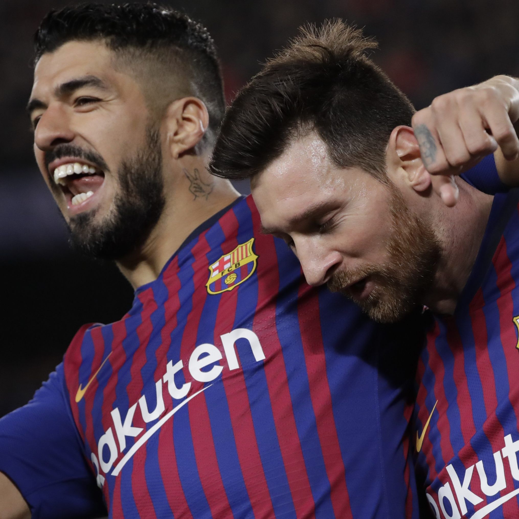 Luis Suarez und Lionel Messi vom FC Barcelona.
