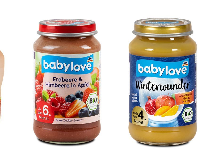 Der Drogeriemarkt dm ruft vier Obstsorten der babylove Produkte zurück.