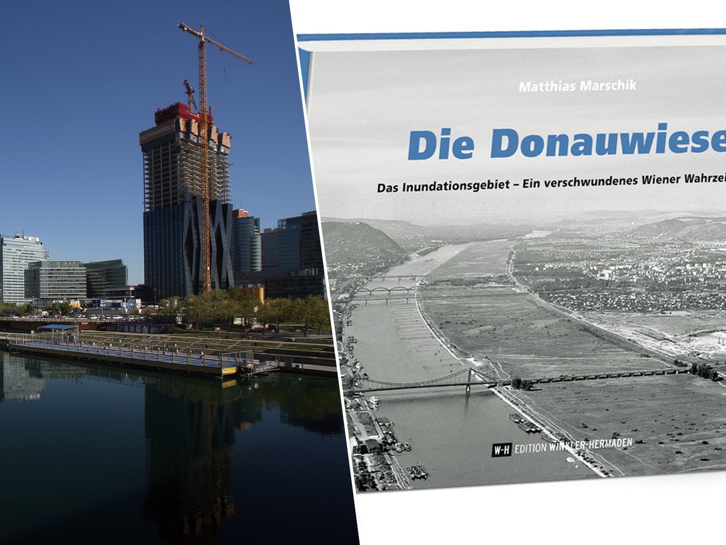 Durch den Bau der neuen Donau verschwanden die Wiener Donauwiesen. Durch den Bau der neuen Donau verschwanden die Wiener Donauwiesen.