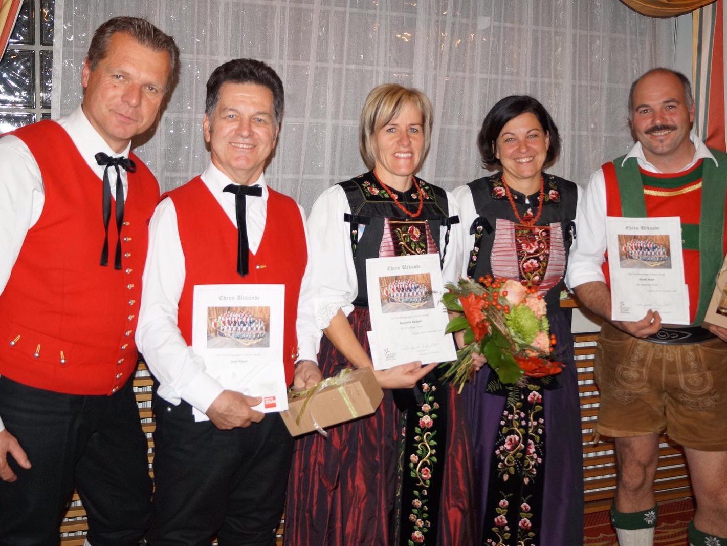 vlnr. Fredy Ganahl, Josef Fitsch, Roswitha Rudigier, Priska Ganahl, Patrik Maier