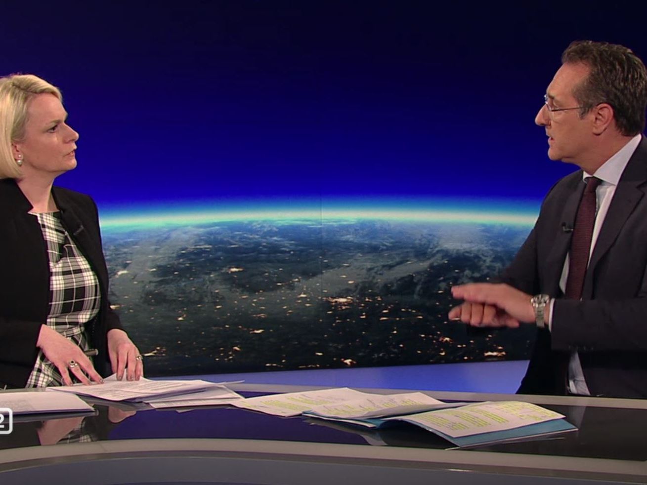 Strache war zu Gast im ZiB 2-Studio.