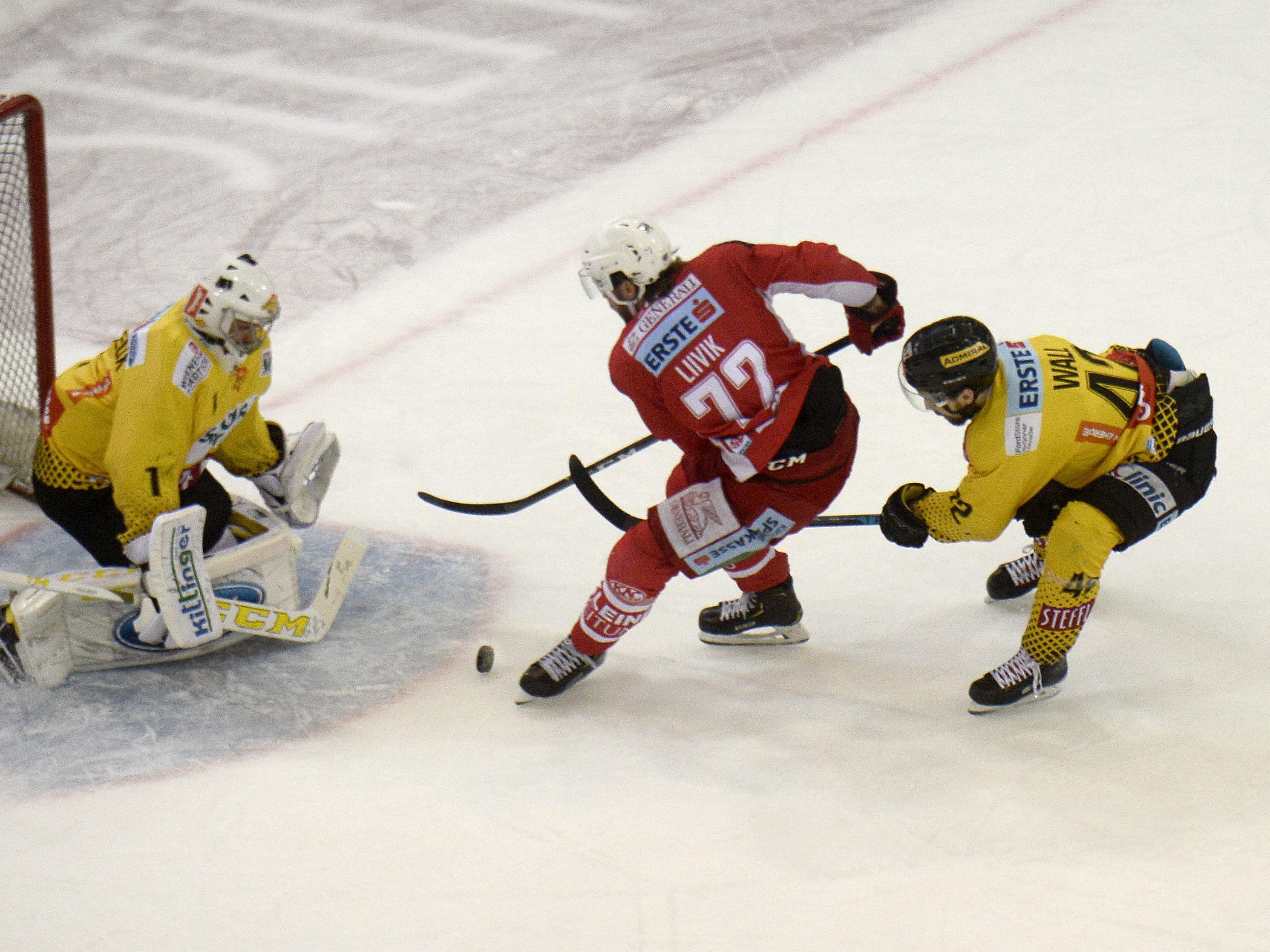 Der KAC besiegte die Vienna Capitals mit 2:0. Der KAC besiegte die Vienna Capitals mit 2:0.
