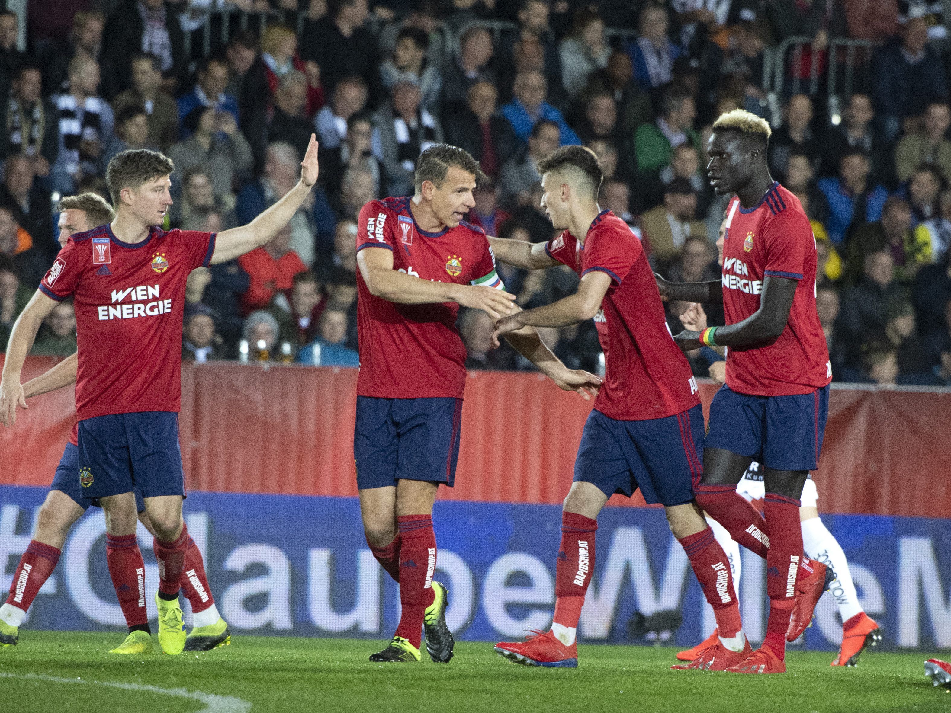 Rapid kämpfte sich trotz Unterzahl ins ÖFB-Cup-Finale. Rapid kämpfte sich trotz Unterzahl ins ÖFB-Cup-Finale.