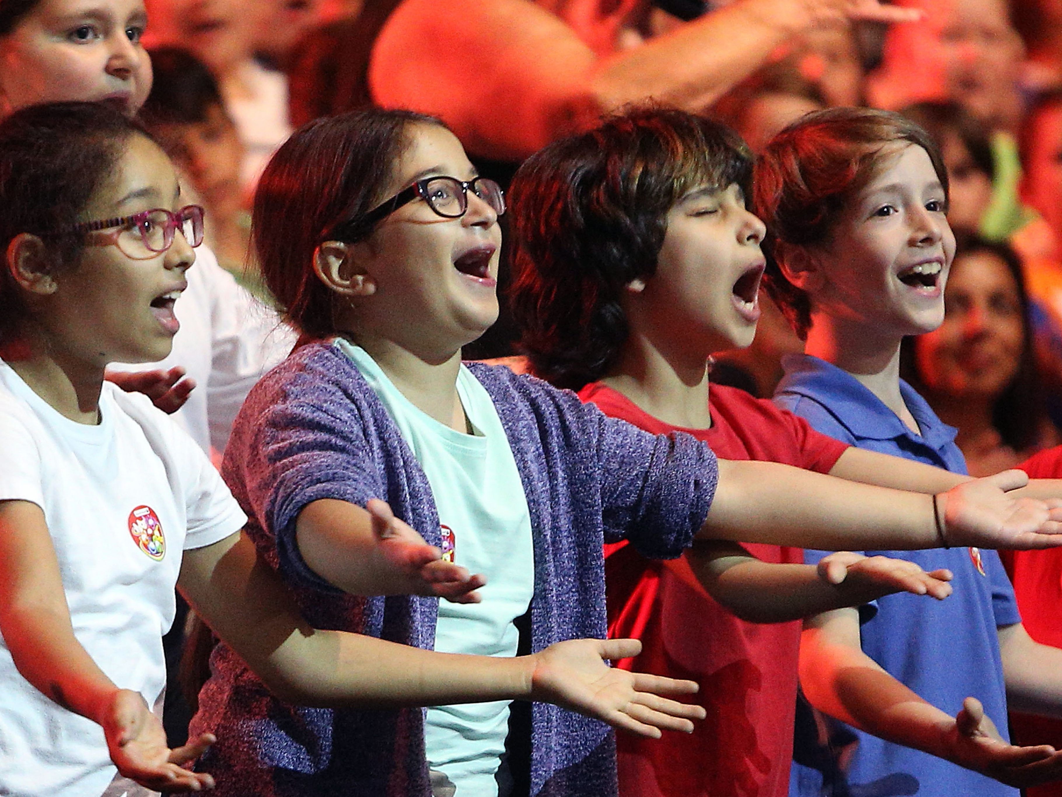 Beim Konzert der Monsterfreude singen bis zu 4.000 Kinder mit.