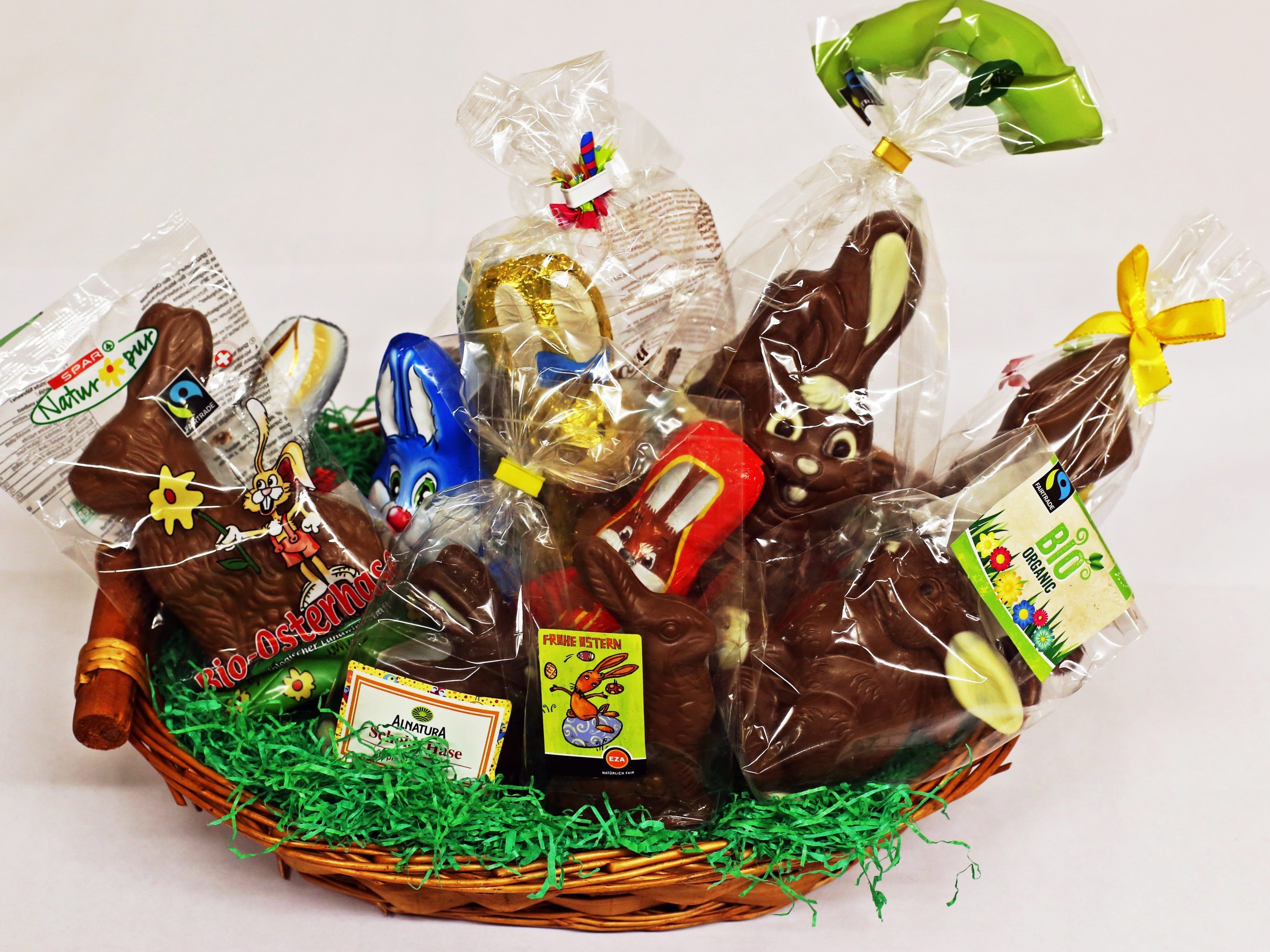 Der Trend bei den Schoko-Osterhasen geht zu bio und fair.