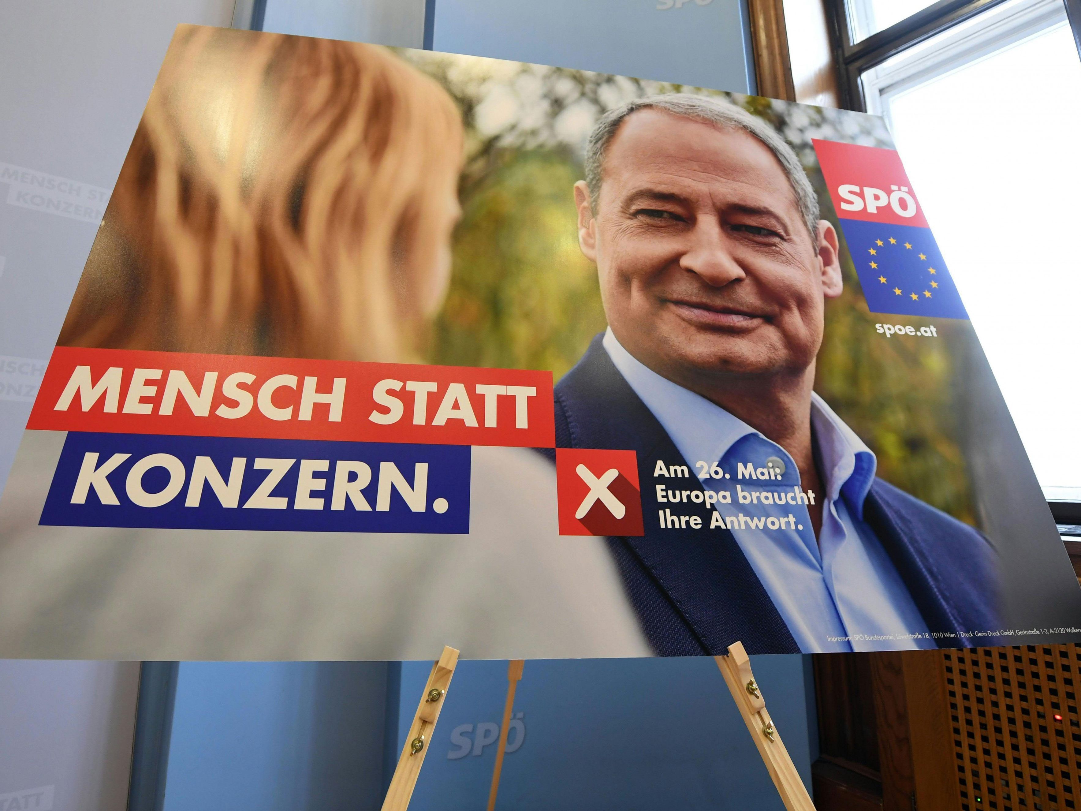 Ein Wahlplakat der SPÖ zur bevorstehenden EU-Wahl Ein Wahlplakat der SPÖ zur bevorstehenden EU-Wahl