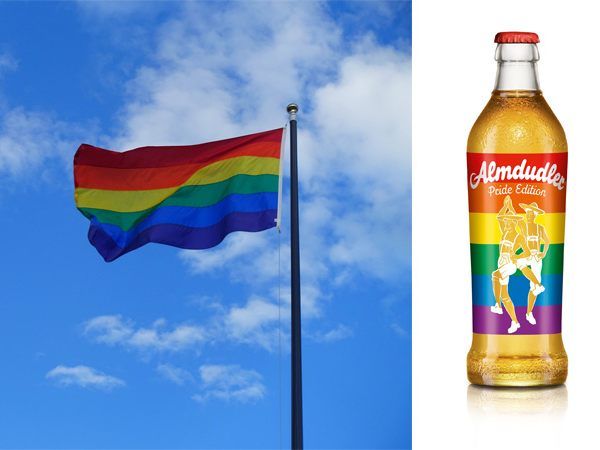 Anlässlich zur EuroPride 2019 gibt es eine limitierte Auflage von Almdudler.