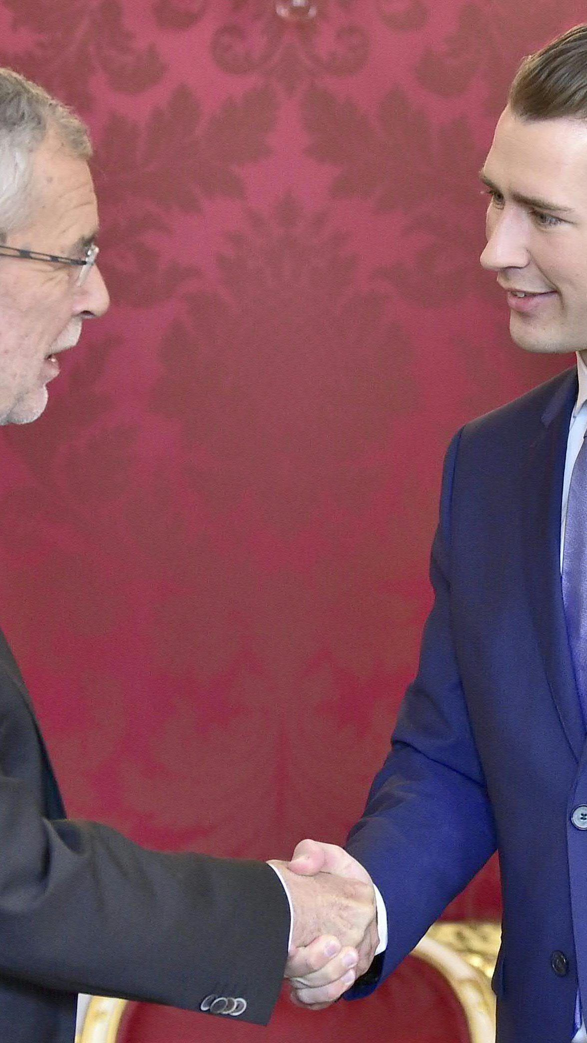 Kurz ist in der Wiener Hofburg eingetroffen.